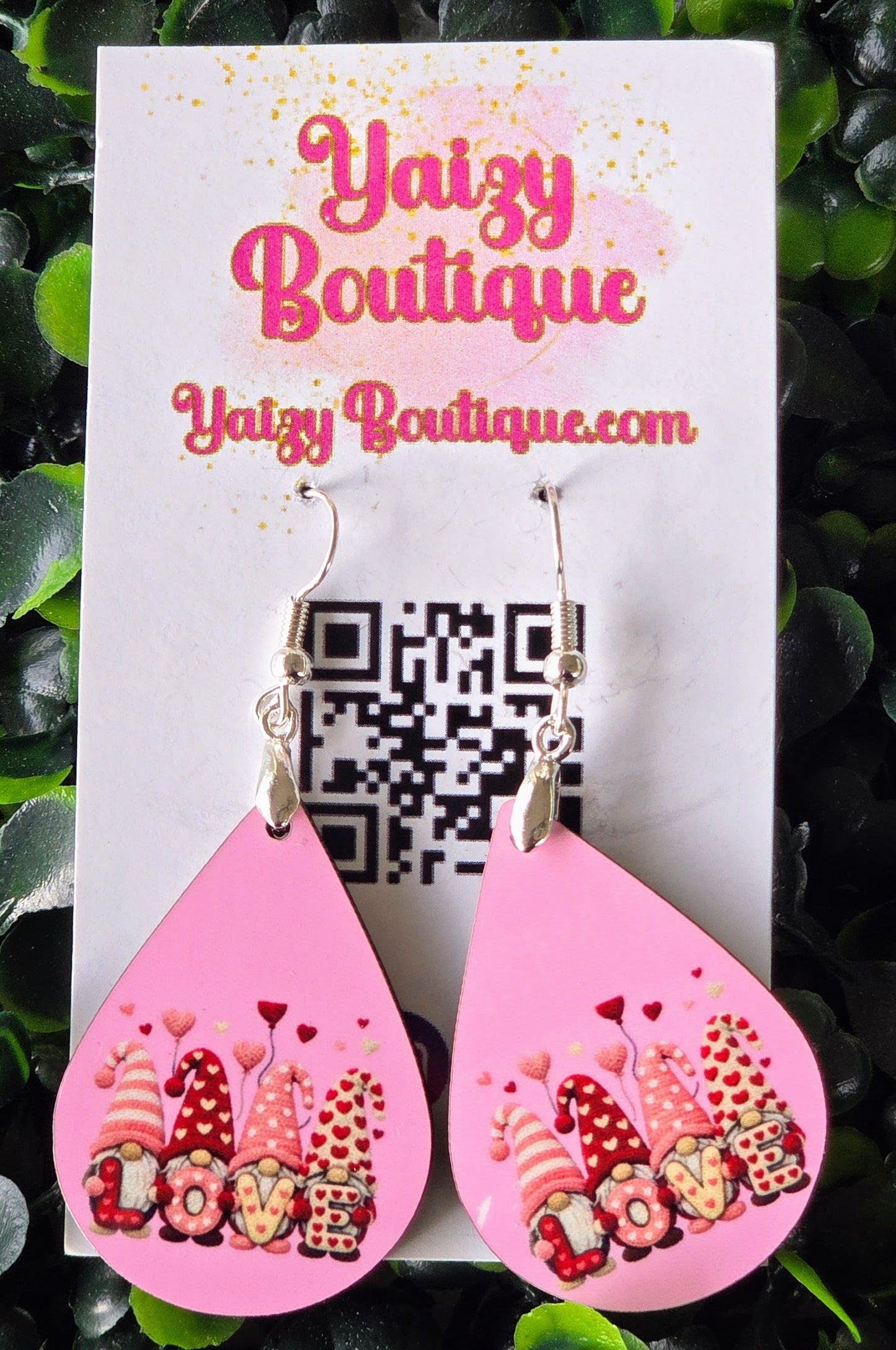 Love Gnome Valentine Earrings | Cute Valentine Gnome Statement Earrings | Handmade