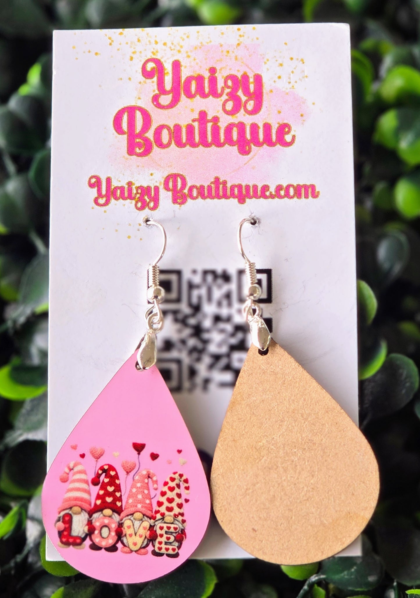 Love Gnome Valentine Earrings | Cute Valentine Gnome Statement Earrings | Handmade
