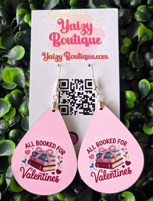 All Booked for Valentines Earrings | Book Lover Valentine Earrings | Handmade