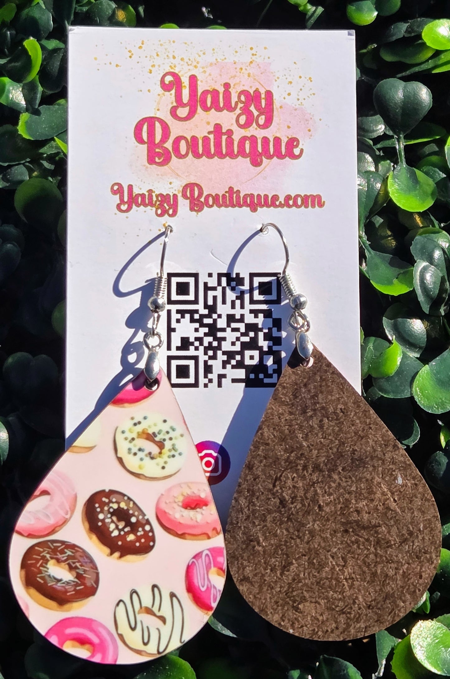 Handmade Sweet Treats Teardrop Earrings - Lightweight MDF Wood & Stainless Steel Hooks Yaizy Boutique