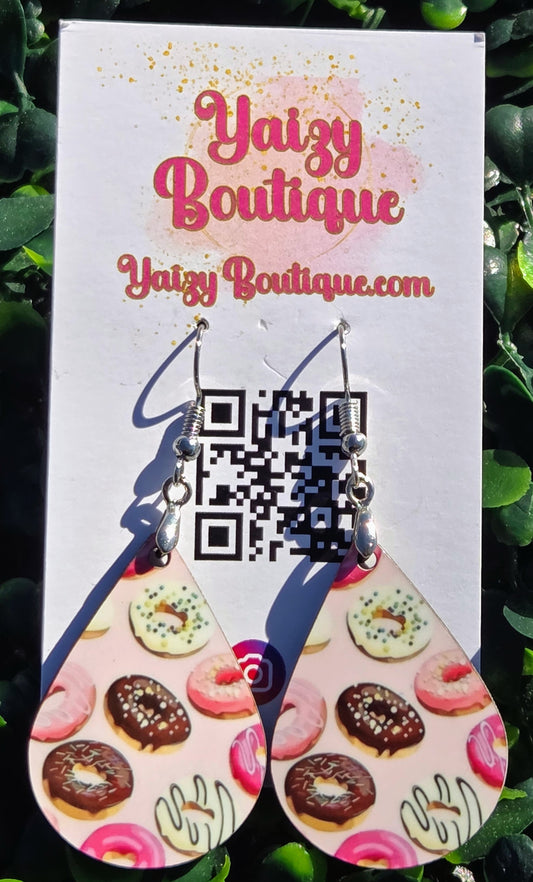 Handmade Sweet Treats Teardrop Earrings - Lightweight MDF Wood & Stainless Steel Hooks Yaizy Boutique