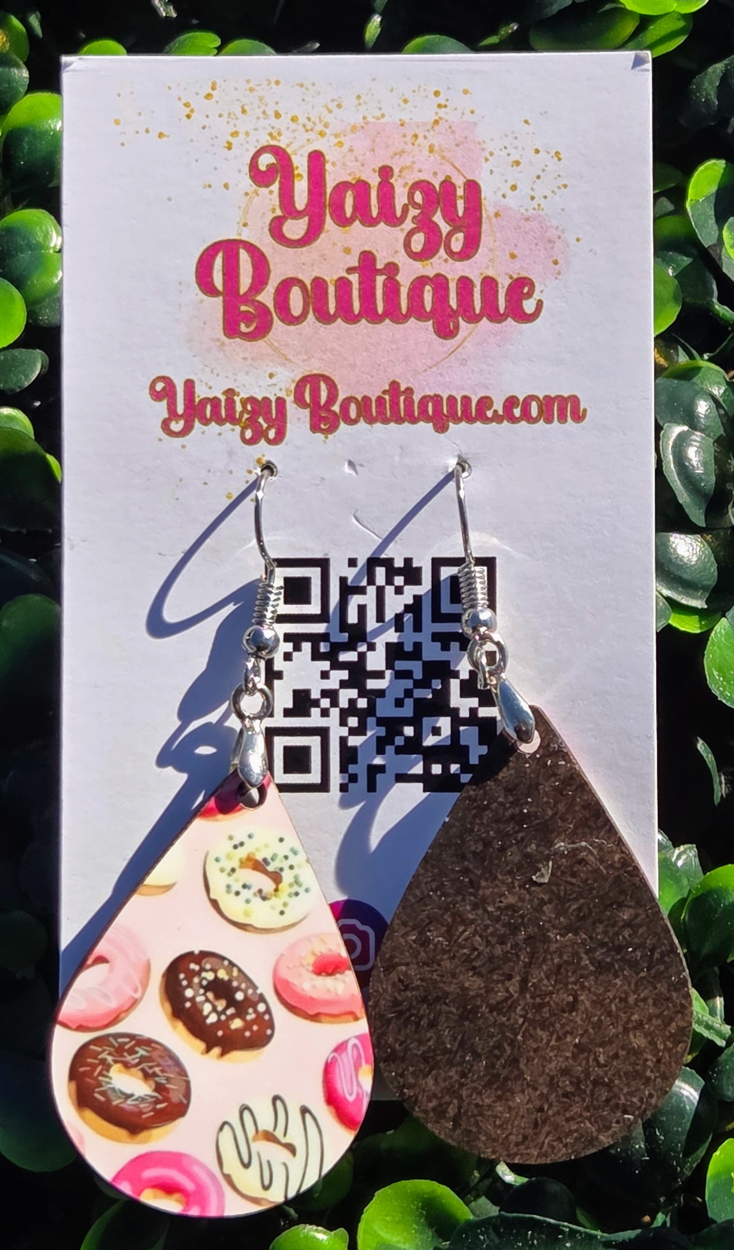 Handmade Sweet Treats Teardrop Earrings - Lightweight MDF Wood & Stainless Steel Hooks Yaizy Boutique