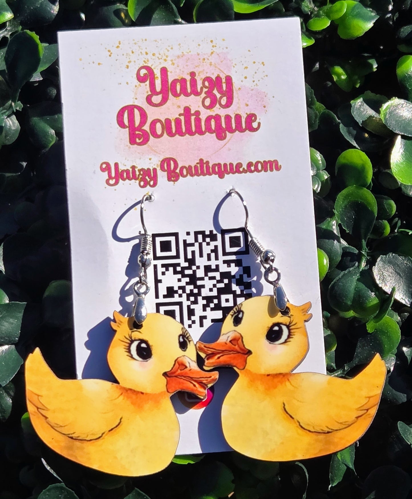 Vintage Duck Earrings – Handmade Yellow Duck Dangle Jewelry