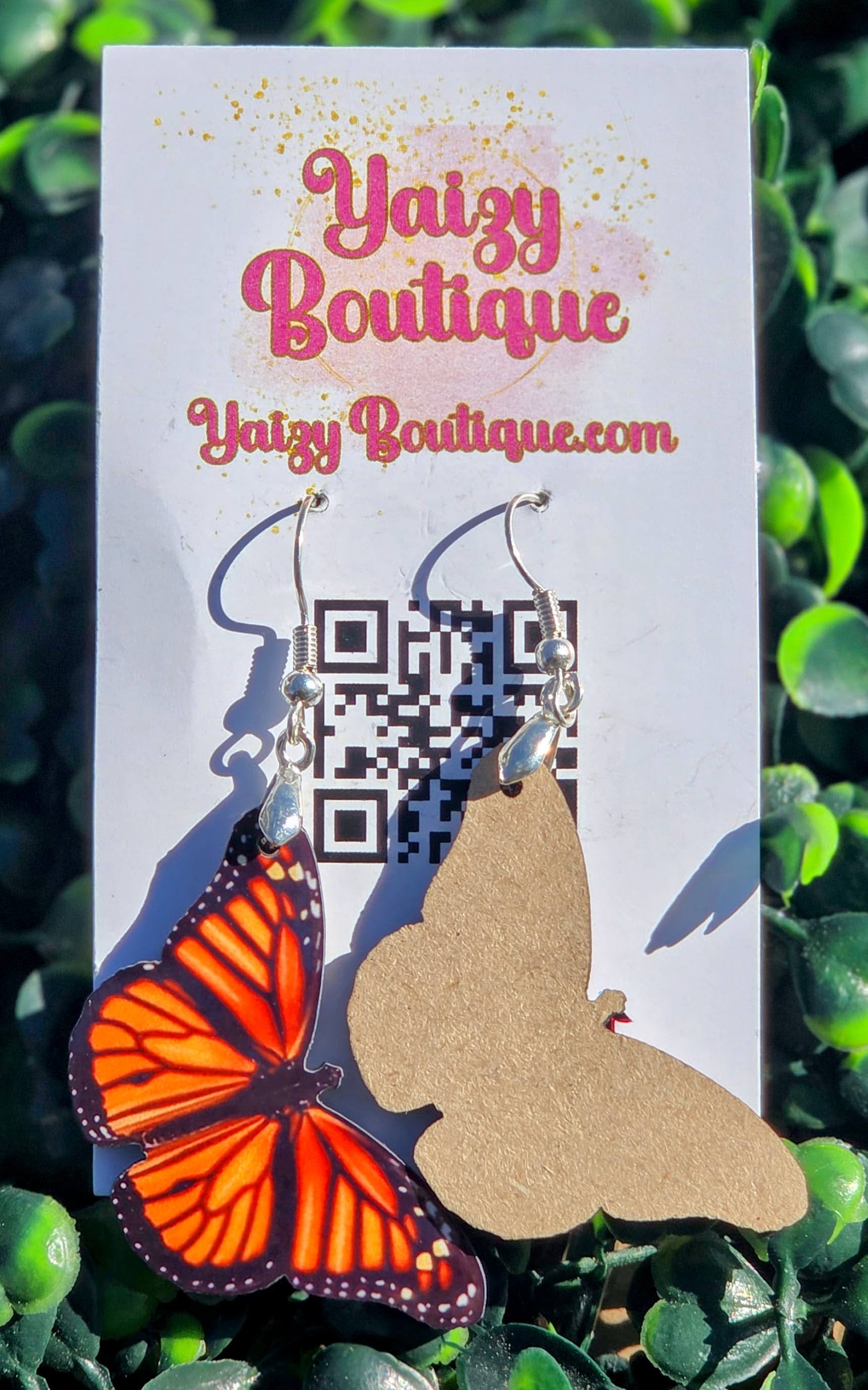 Monarch Butterfly Earrings - Realistic Orange Wing Jewelry | Yaizy Boutique SEO Yaizy Boutique