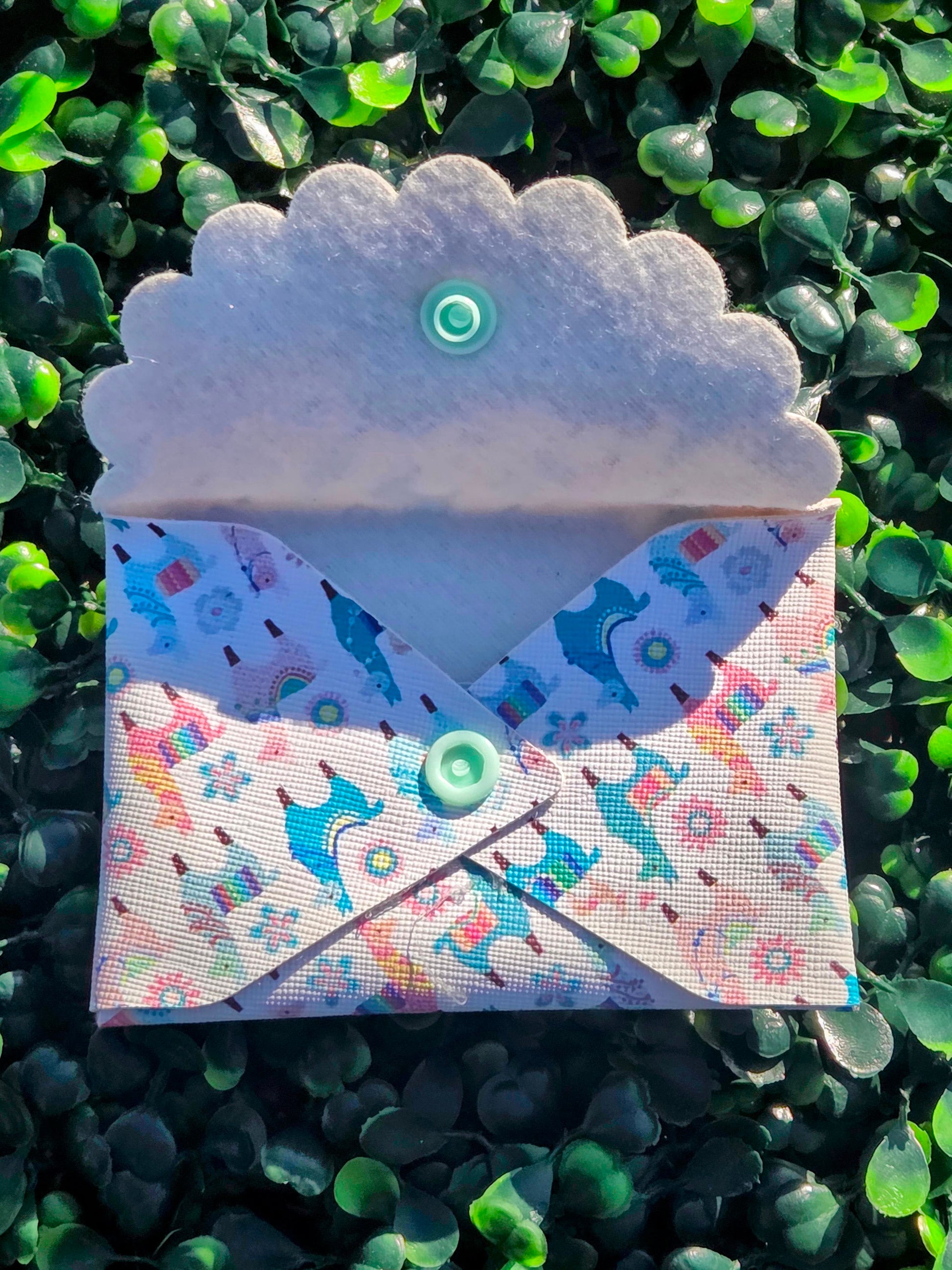 Handmade Llama Mini Wallet | Faux Leather Coin & Card Holder | Small 4x4 Snap Wallet Yaizy Boutique