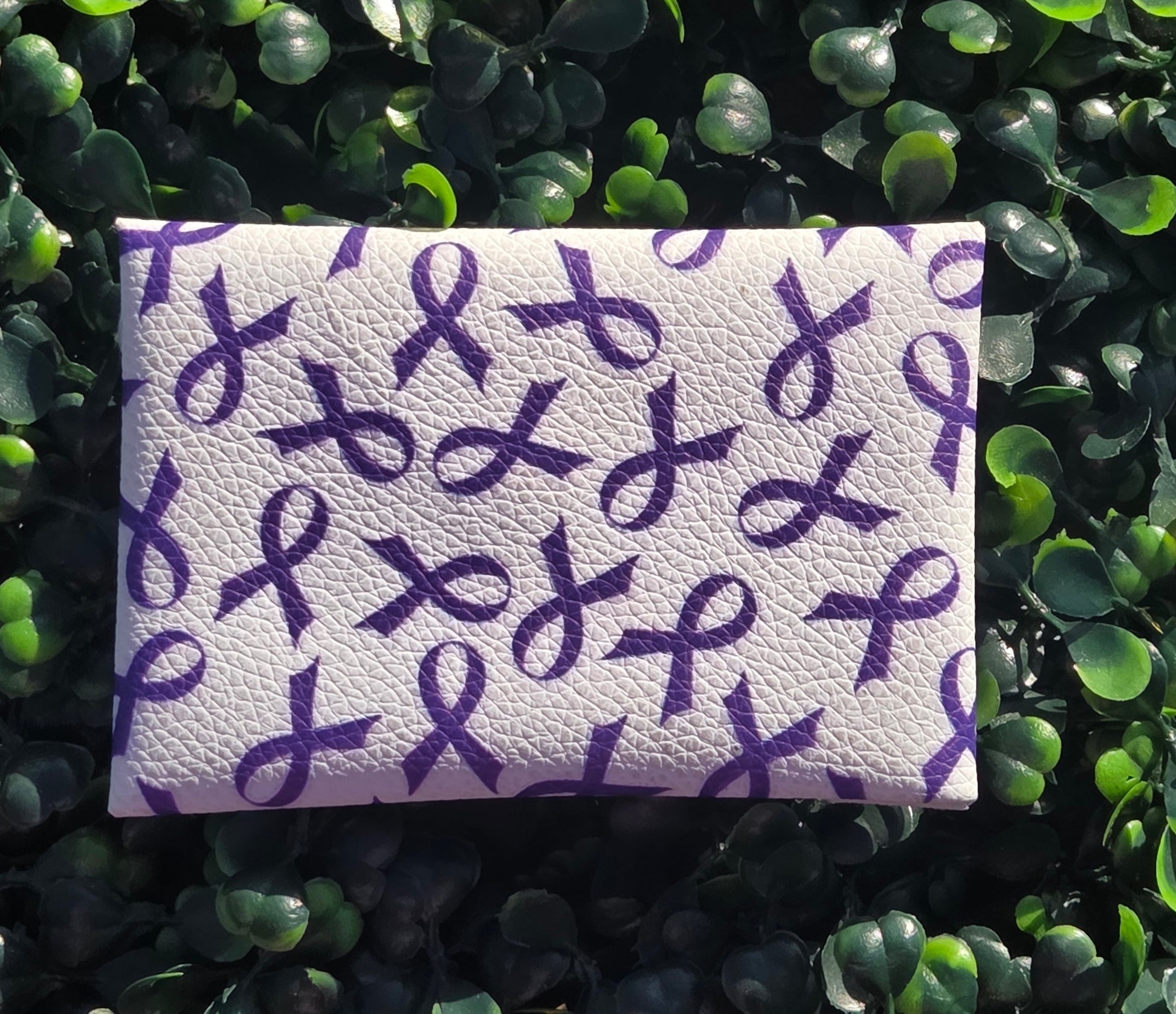 Handmade Purple Ribbon Mini Wallet | Faux Leather Coin & Card Holder | Small 4x4 Snap Wallet Yaizy Boutique