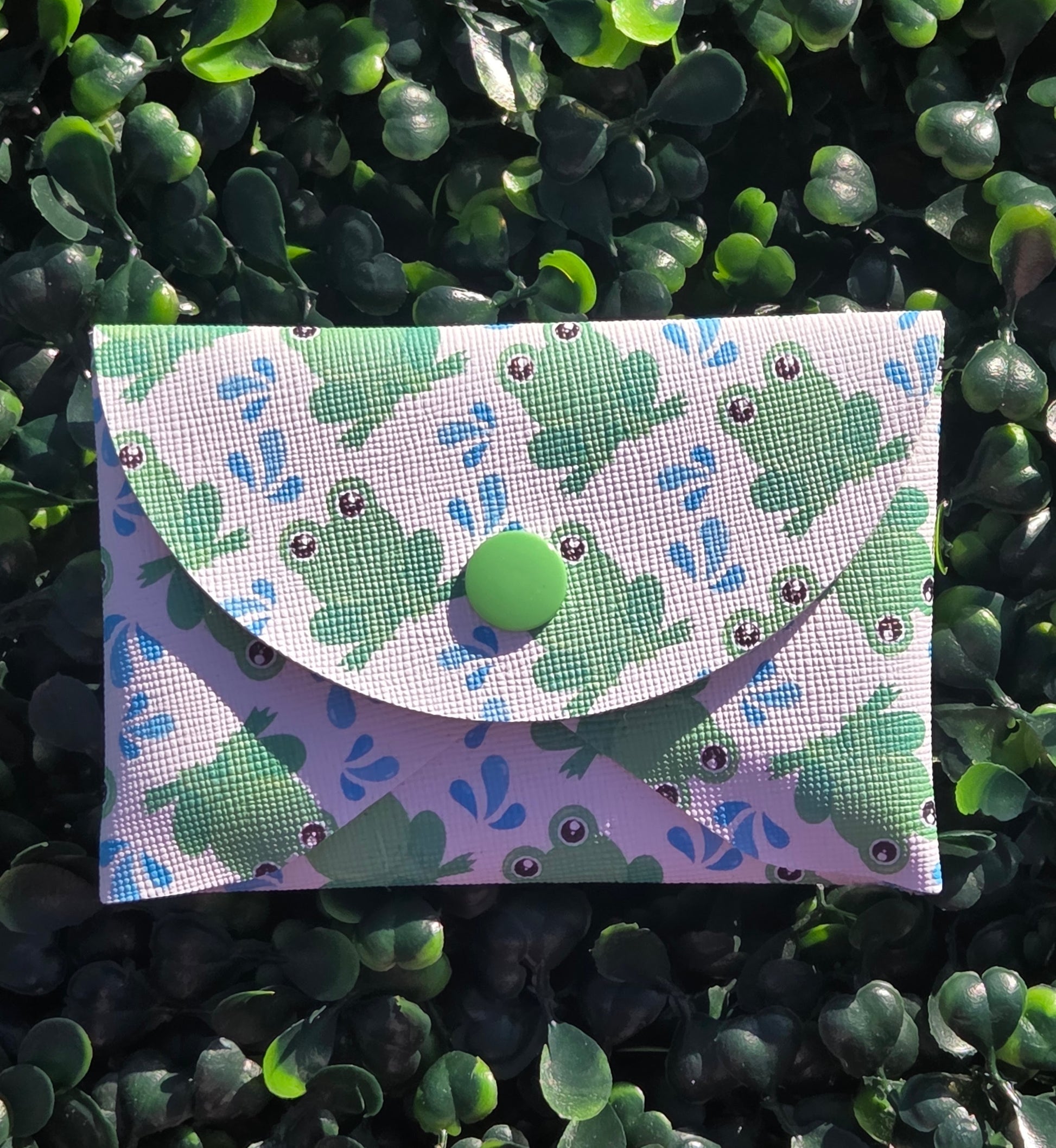 Handmade Frog Mini Wallet | Faux Leather Coin & Card Holder | Small 4x4 Snap Wallet Yaizy Boutique