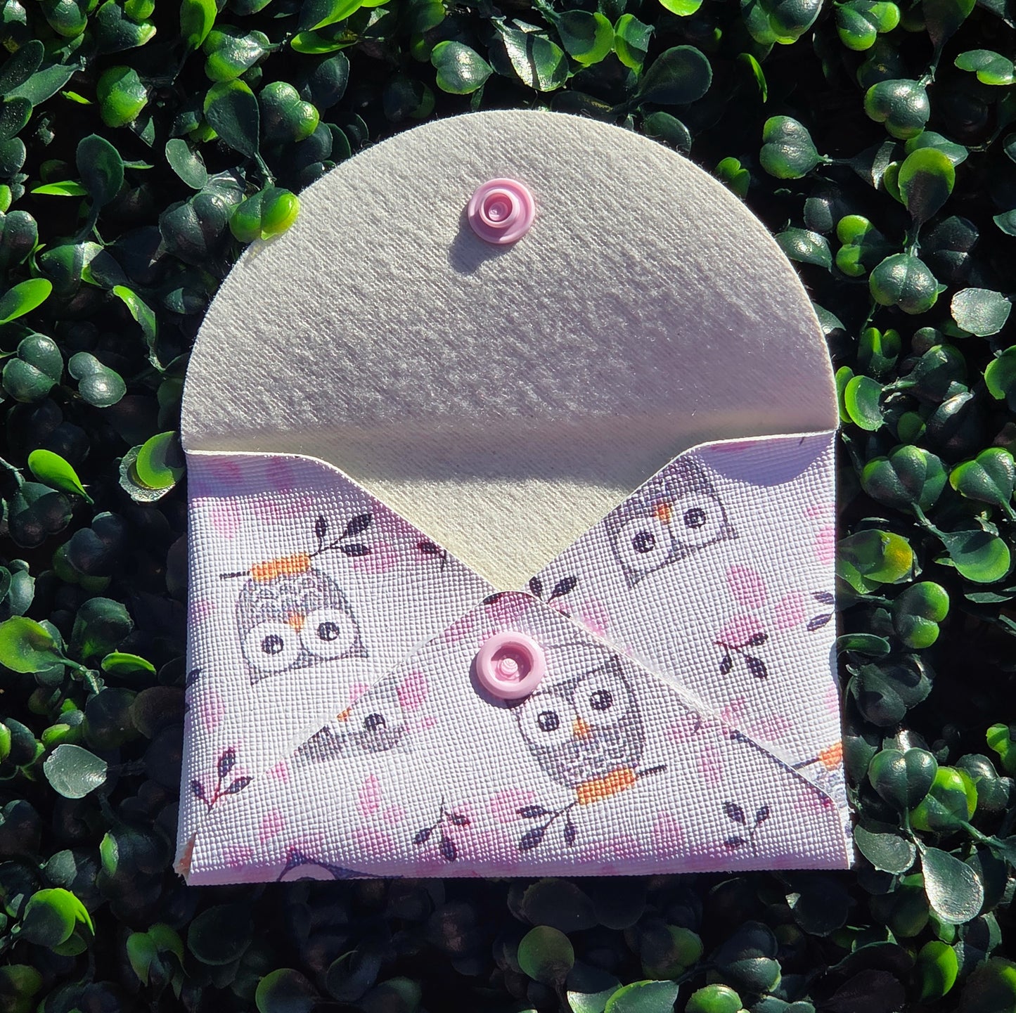 Handmade Owl Mini Wallet | Faux Leather Coin & Card Holder | Small 4x4 Snap Wallet Yaizy Boutique