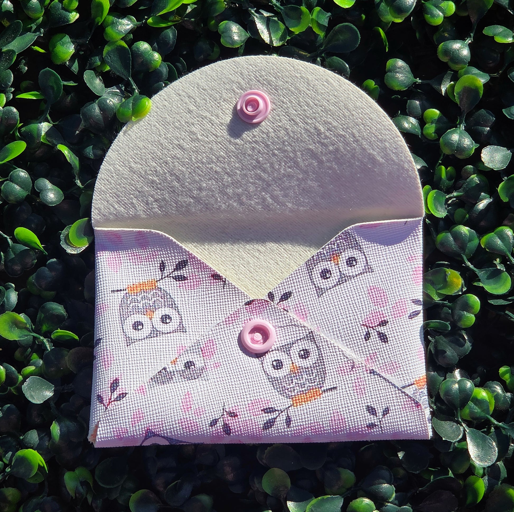 Handmade Owl Mini Wallet | Faux Leather Coin & Card Holder | Small 4x4 Snap Wallet Yaizy Boutique