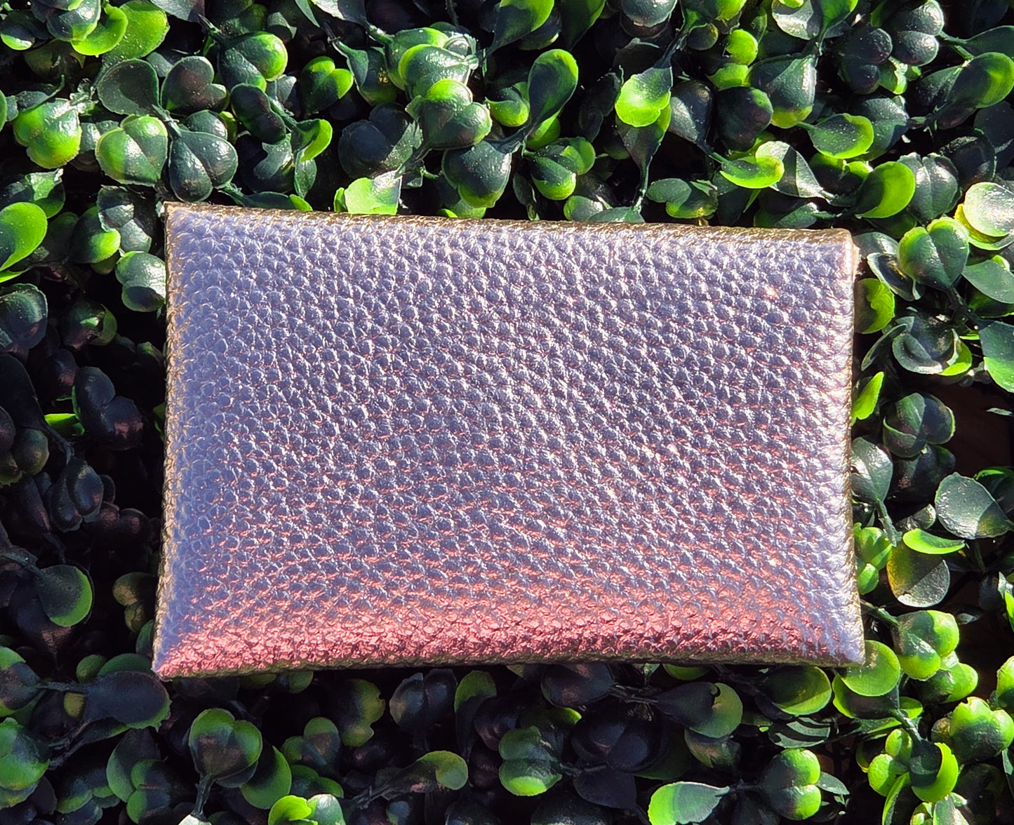 Handmade Metallic Rose Gold Mini Wallet | Faux Leather Coin & Card Holder | Small 4x4 Snap Wallet Yaizy Boutique