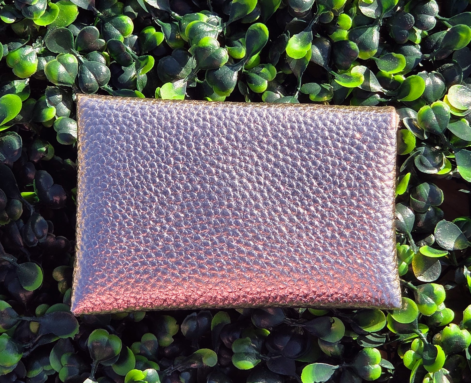 Handmade Metallic Rose Gold Mini Wallet | Faux Leather Coin & Card Holder | Small 4x4 Snap Wallet Yaizy Boutique