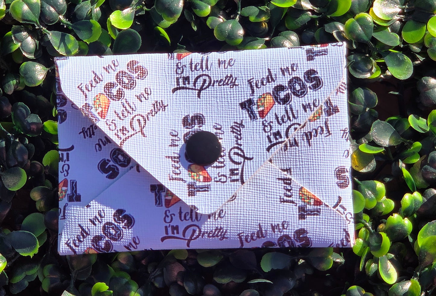 Handmade Taco Mini Wallet | Faux Leather Coin & Card Holder | Small 4x4 Snap Wallet Yaizy Boutique