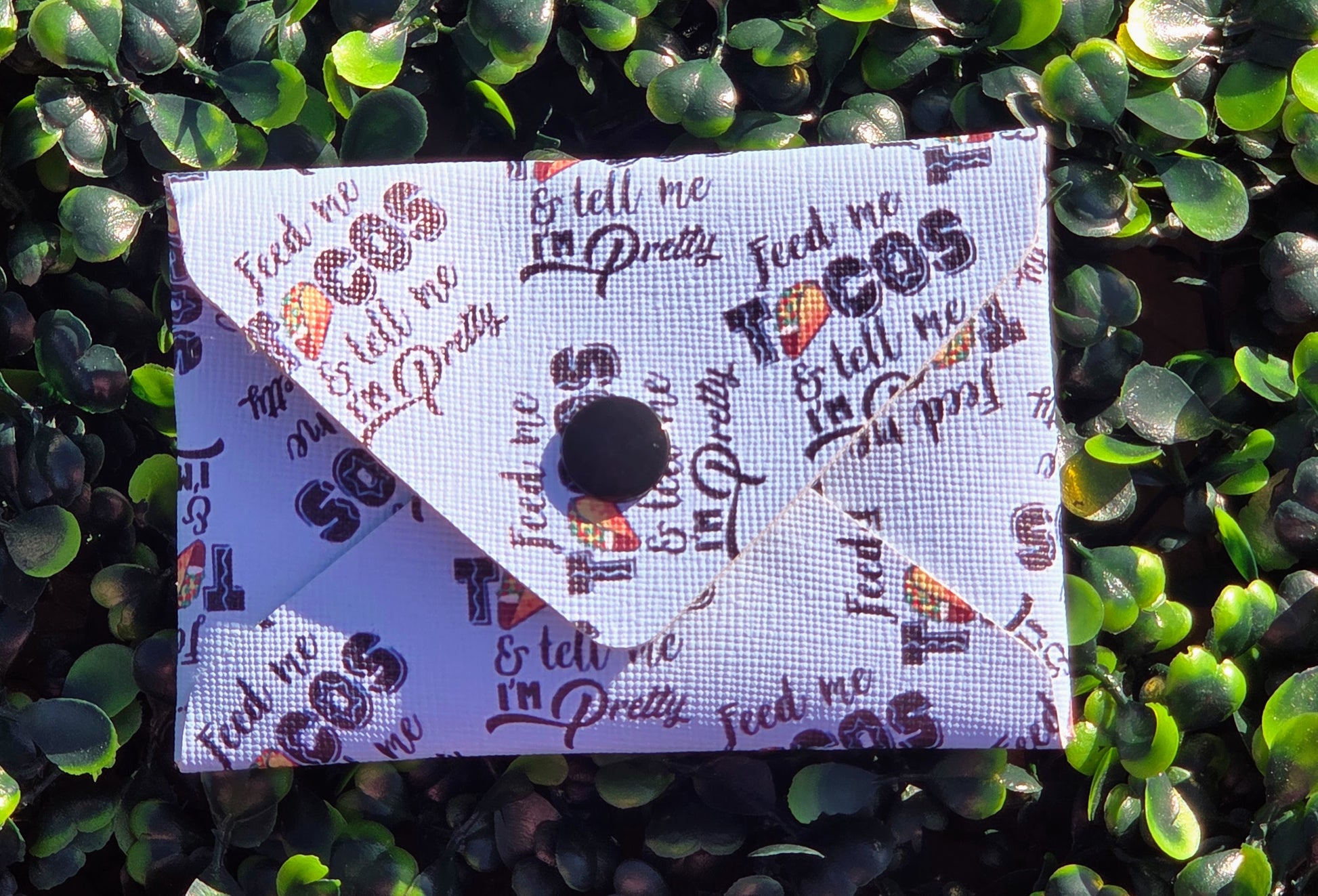 Handmade Taco Mini Wallet | Faux Leather Coin & Card Holder | Small 4x4 Snap Wallet Yaizy Boutique