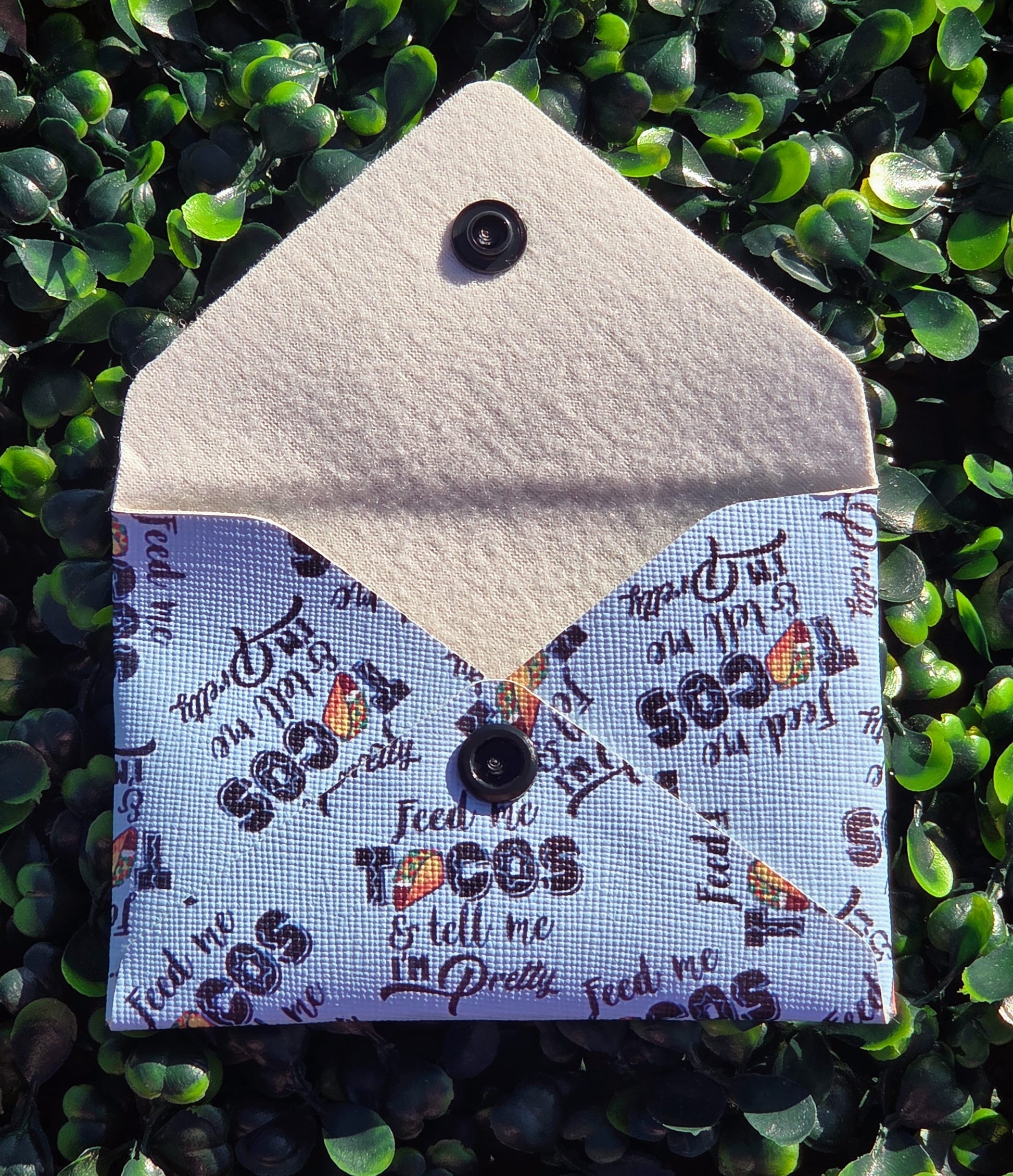 Handmade Taco Mini Wallet | Faux Leather Coin & Card Holder | Small 4x4 Snap Wallet Yaizy Boutique