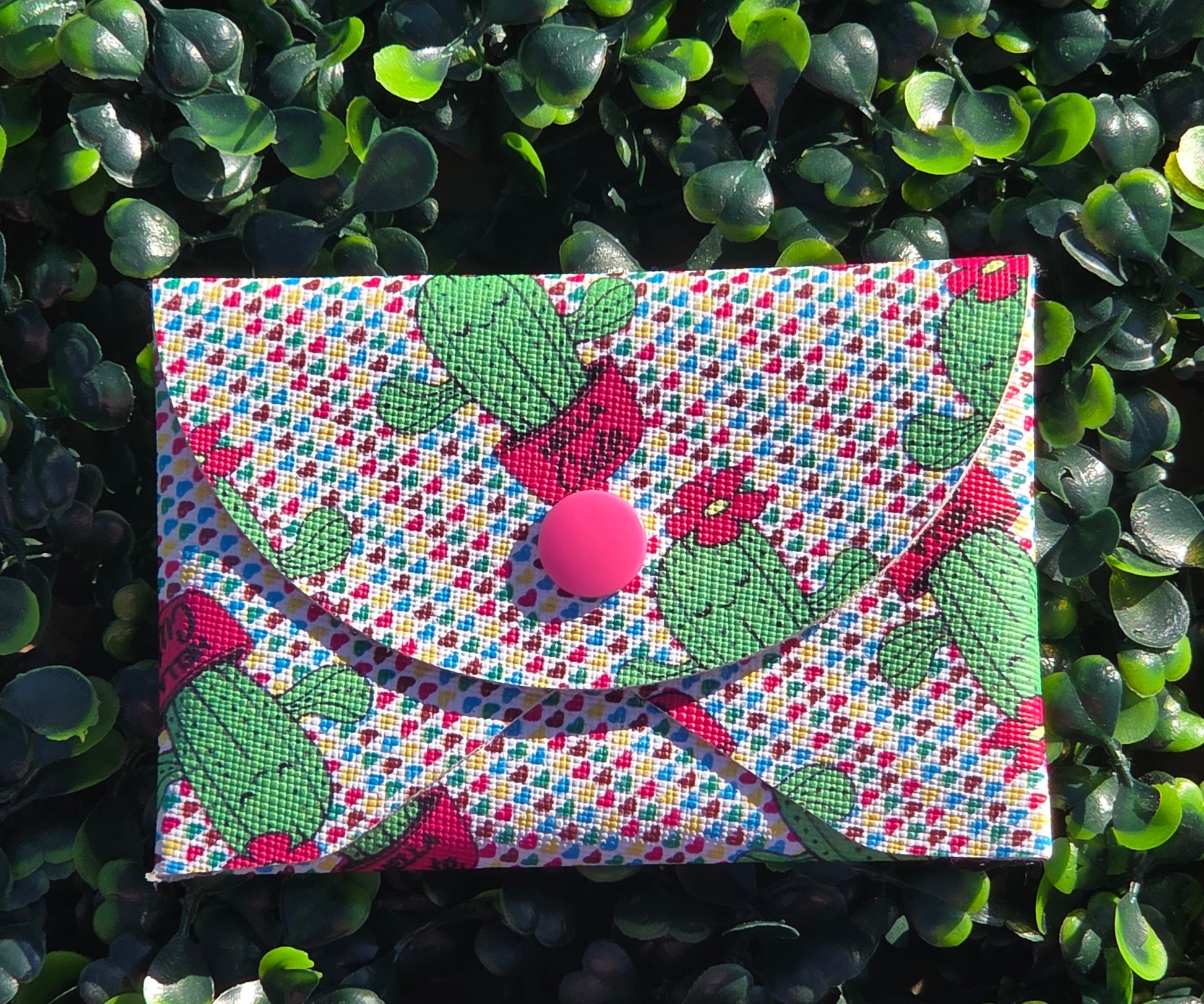 Handmade Cactus & Succulent Mini Wallet – Faux Leather 4x4 Small Card Holder | Yaizy Boutique Yaizy Boutique