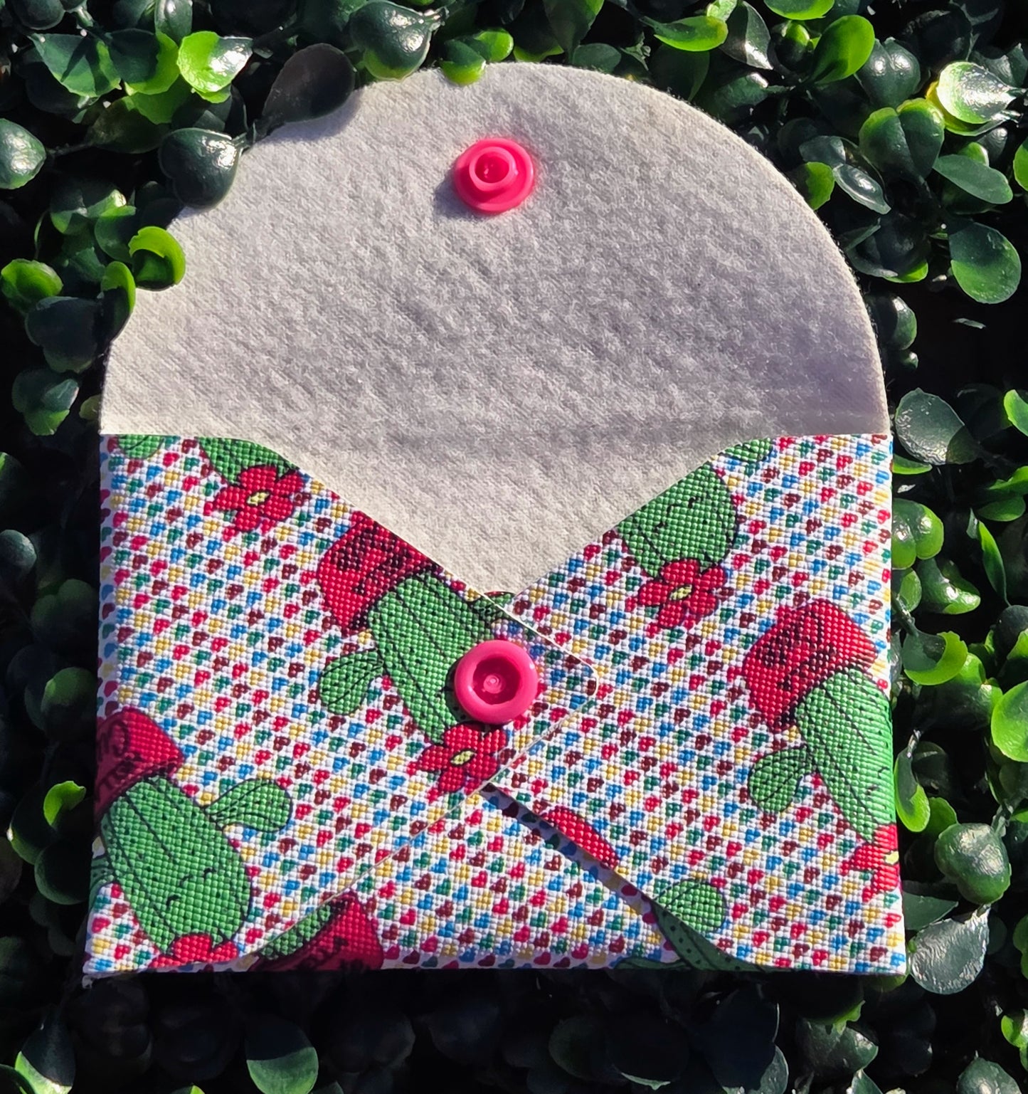 Handmade Cactus & Succulent Mini Wallet – Faux Leather 4x4 Small Card Holder | Yaizy Boutique Yaizy Boutique