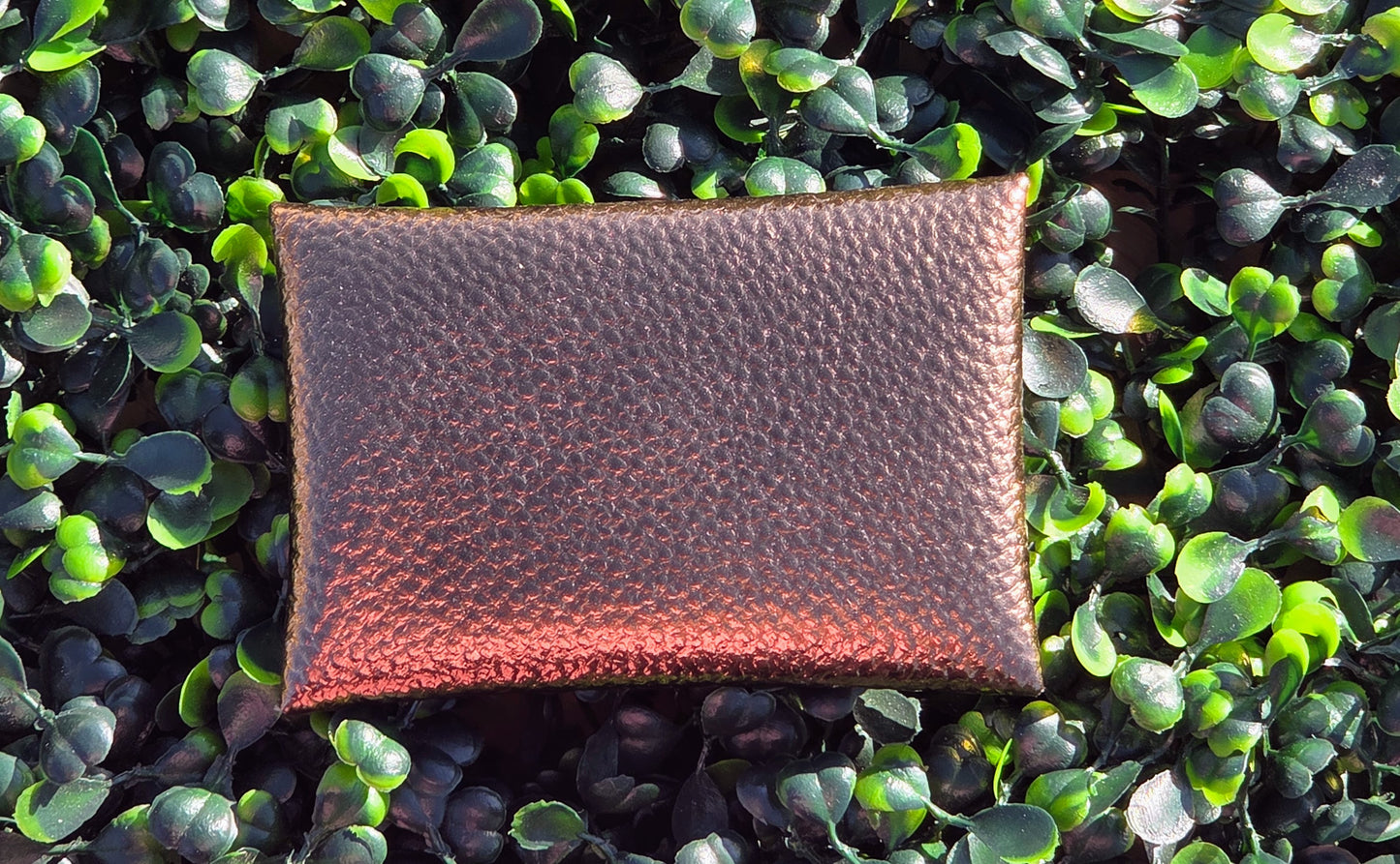 Handmade Metallic Copper Mini Wallet | Faux Leather Coin & Card Holder | Small 4x4 Snap Wallet Yaizy Boutique