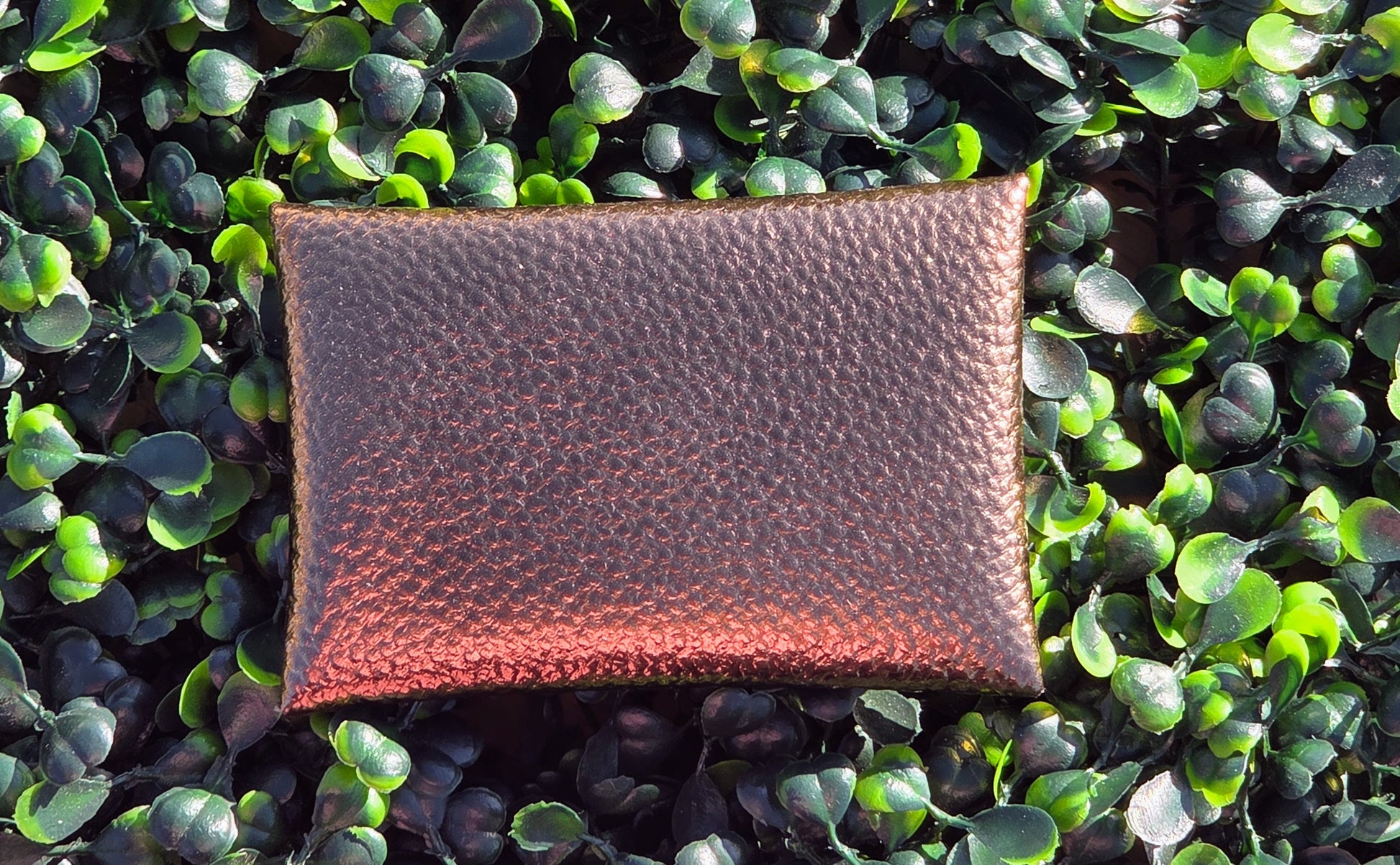 Handmade Metallic Copper Mini Wallet | Faux Leather Coin & Card Holder | Small 4x4 Snap Wallet Yaizy Boutique