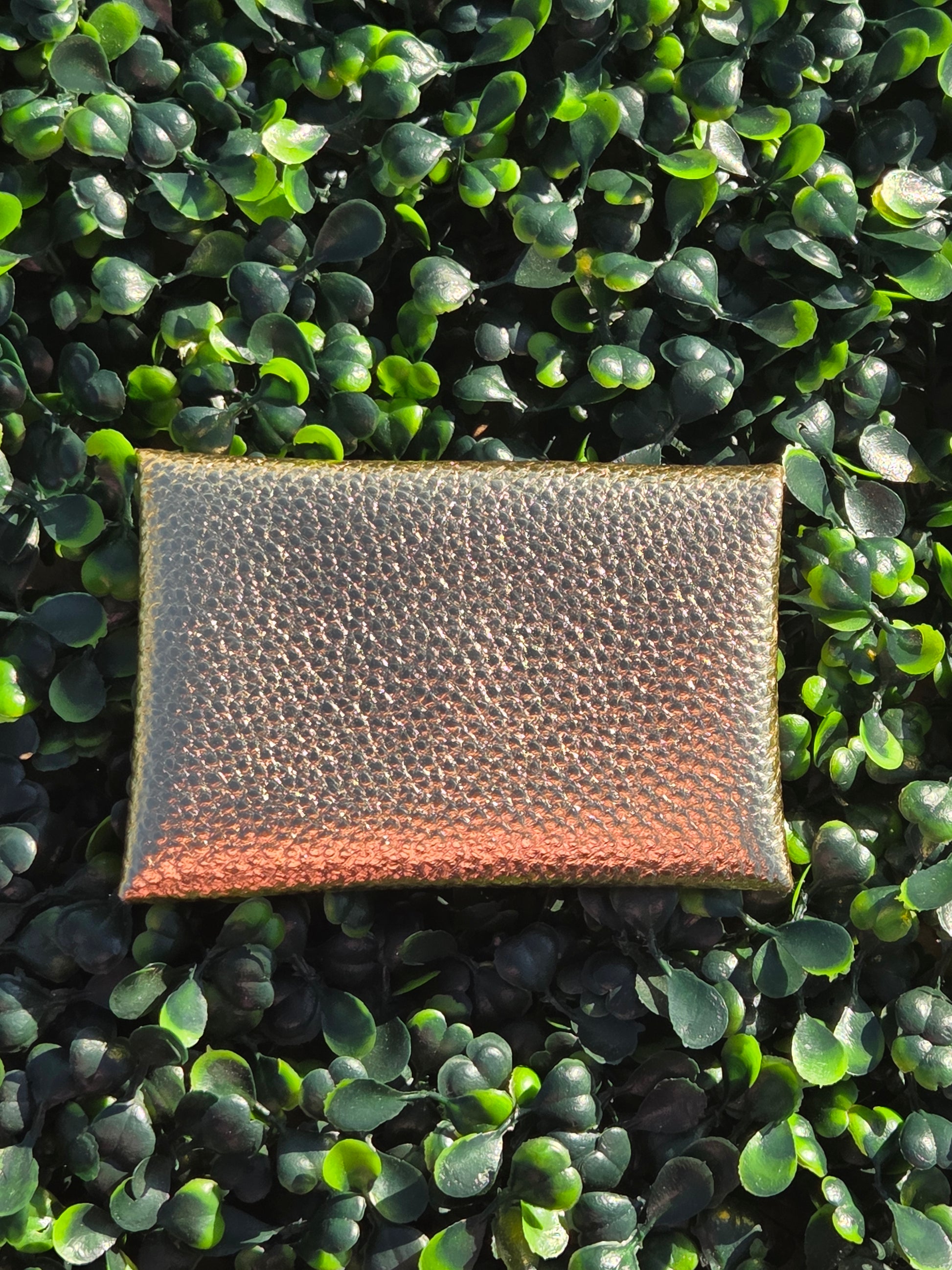 Handmade Metallic Gold Mini Wallet | Faux Leather Coin & Card Holder | Small 4x4 Snap Wallet Yaizy Boutique