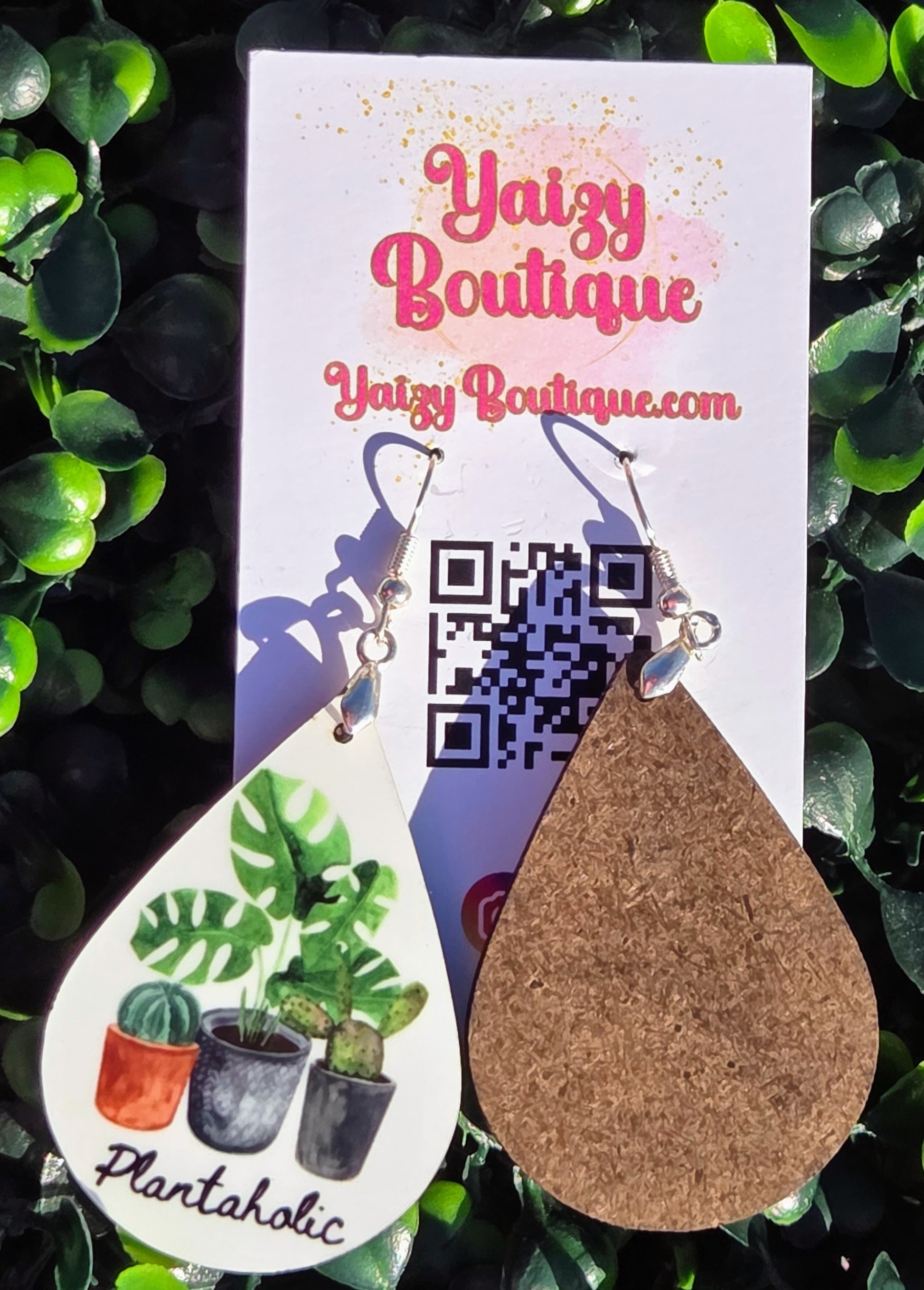 Plantaholic Monstera & Cactus Teardrop Earrings – Lightweight Botanical Jewelry | Yaizy Boutique Yaizy Boutique