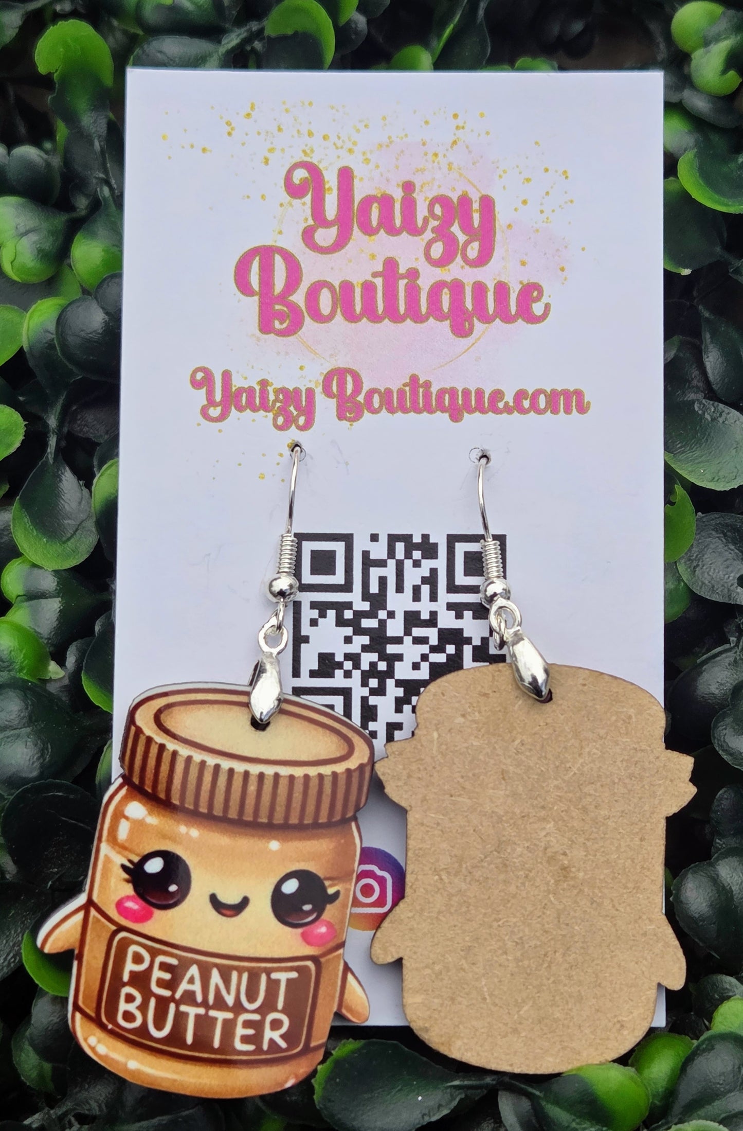 PB&J Kawaii Earrings - Mismatched Peanut Butter & Jelly - Lightweight MDF Wood & Stainless Steel Yaizy Boutique