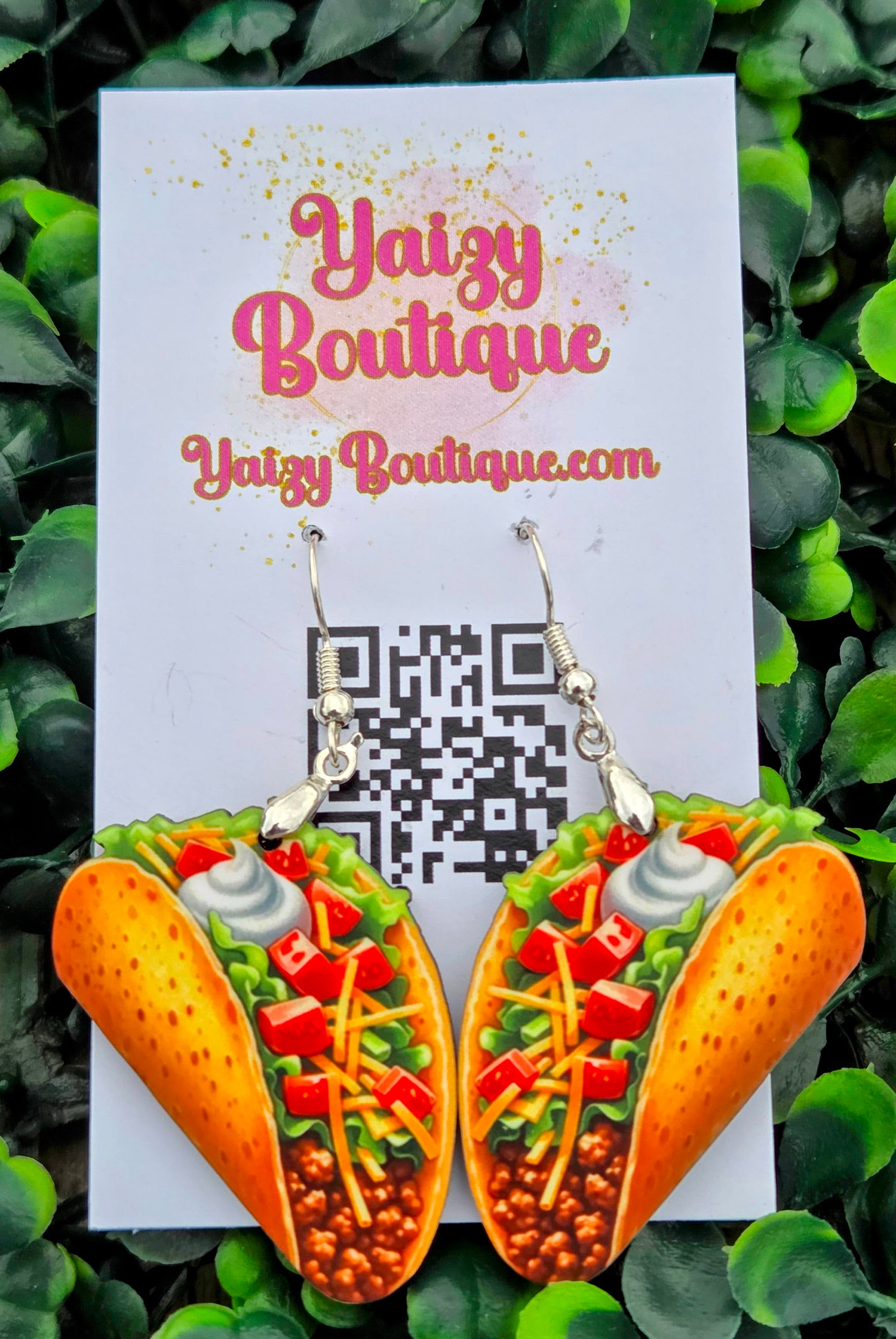 Taco Wood Earrings | Handmade Food Dangle Earrings | Cute Mexican Food Jewelry | Foodie Gift Yaizy Boutique