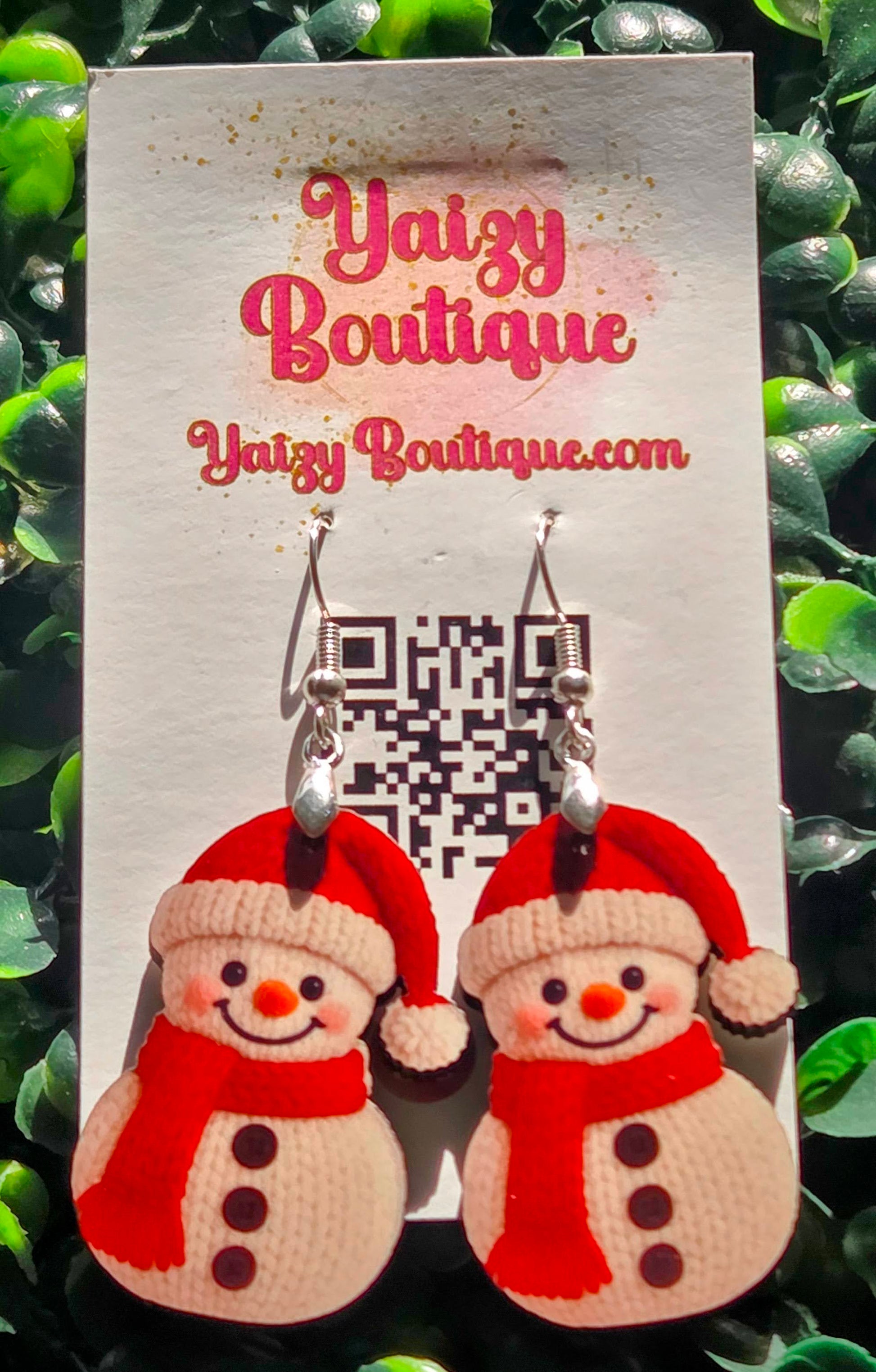 Handmade Snowman Christmas in July Earrings – Lightweight MDF Wood Holiday Jewelry with Stainless Steel Hooks Yaizy Boutique