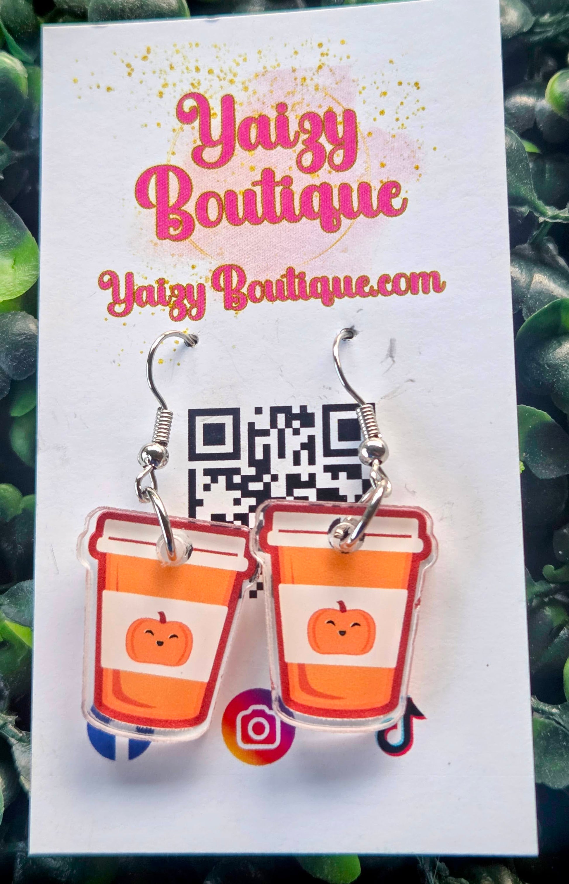 Cute Fall Coffee Earrings – 1 Inch Acrylic Autumn Earrings Yaizy Boutique
