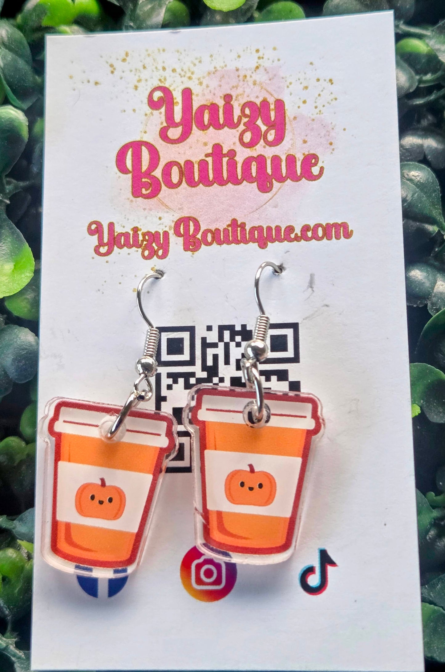 Cute Fall Coffee Earrings – 1 Inch Acrylic Autumn Earrings Yaizy Boutique