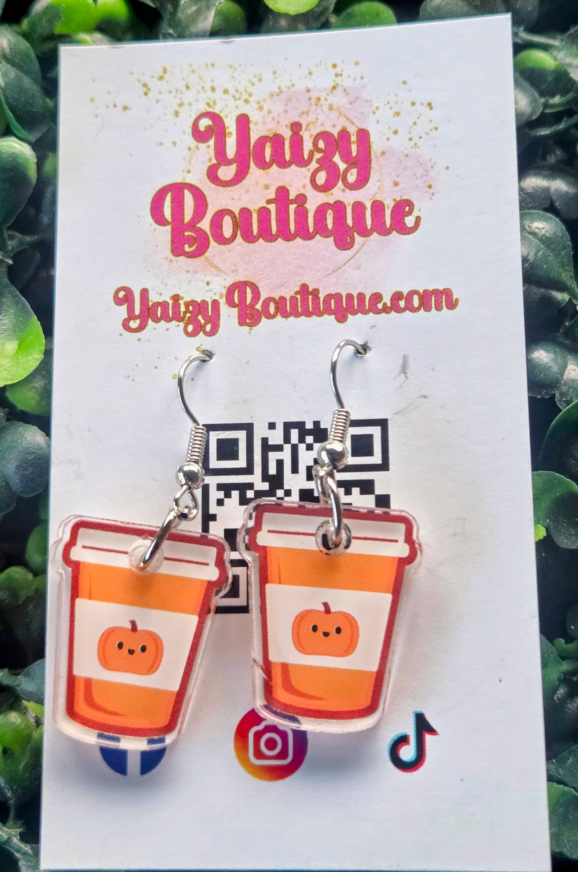 Cute Fall Coffee Earrings – 1 Inch Acrylic Autumn Earrings Yaizy Boutique