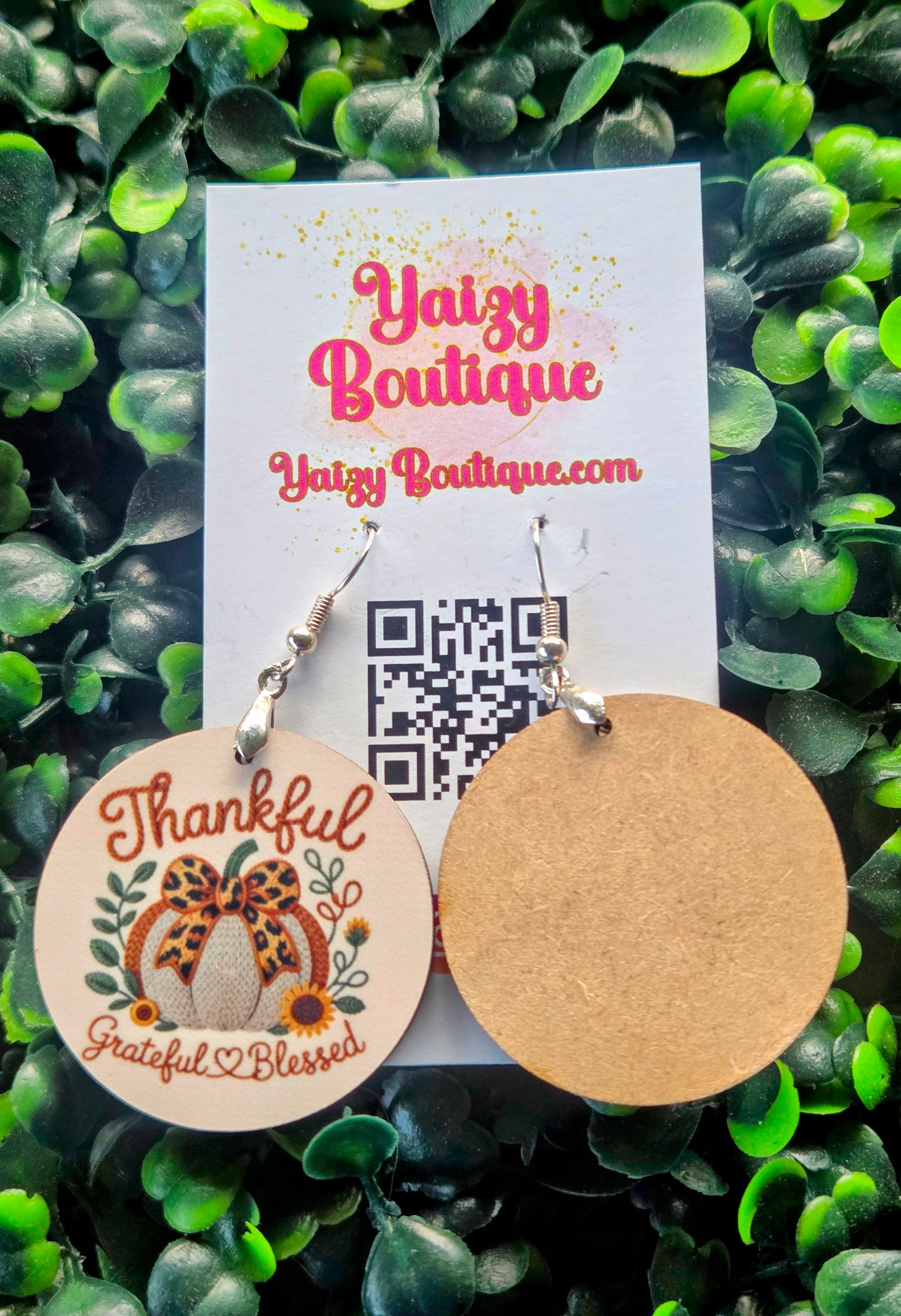 Thankful Grateful Blessed Pumpkin Earrings – Handmade Fall Earrings Yaizy Boutique