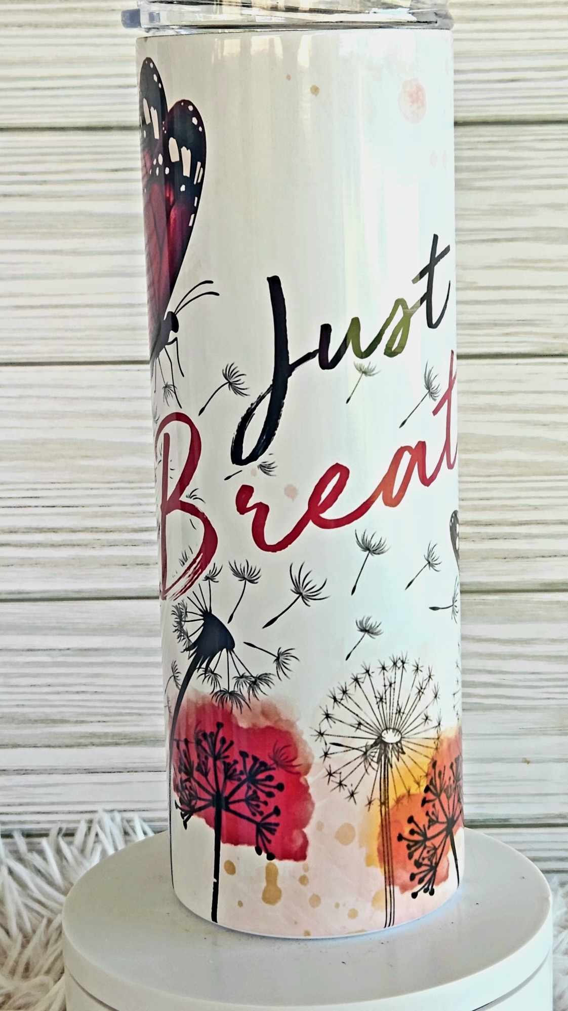 Just Breathe (Red Butterflies & Dandelions)  Tumbler - Yaizy Boutique