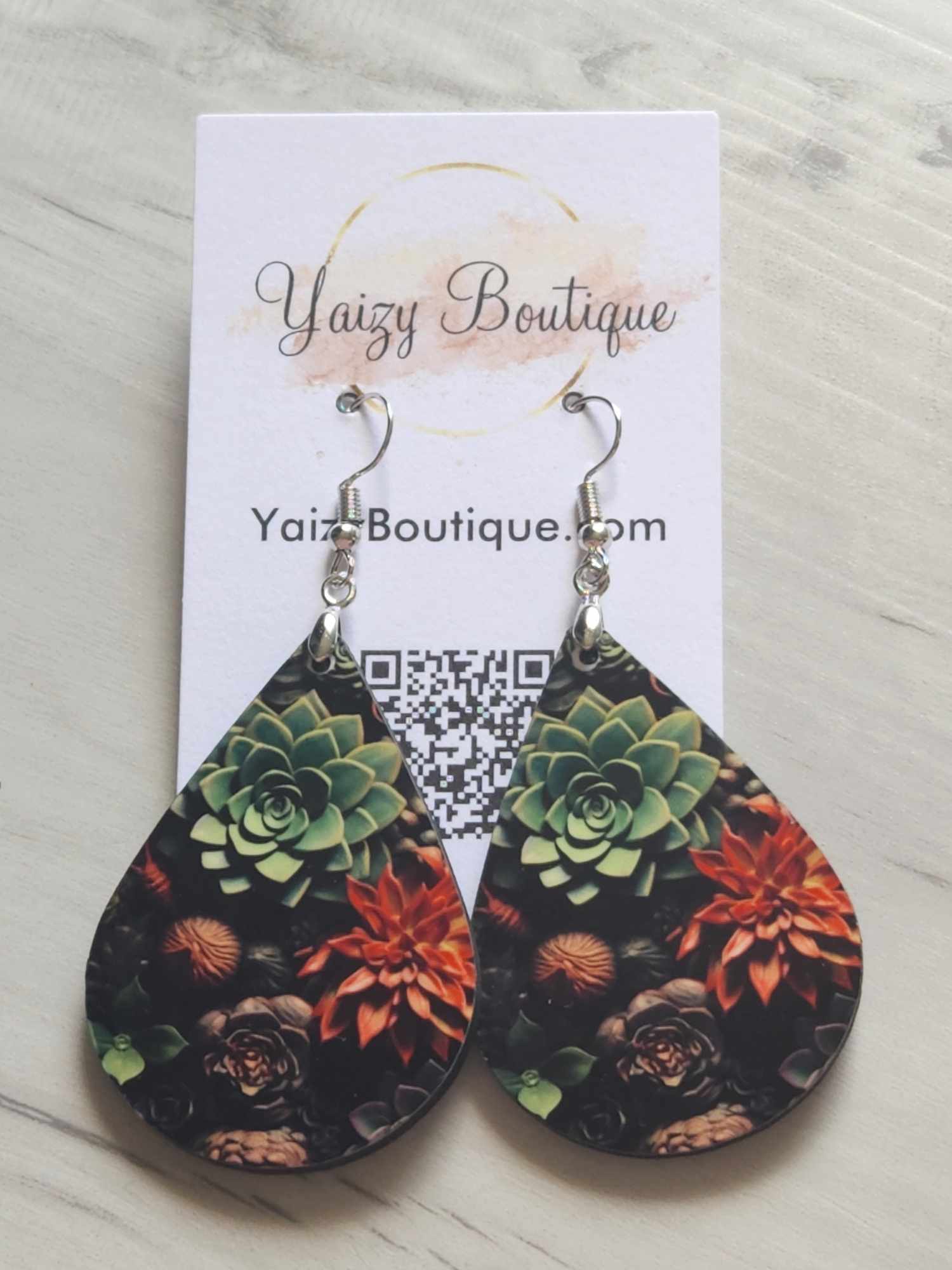 3D Multi - colored Succulent Earrings - Yaizy Boutique