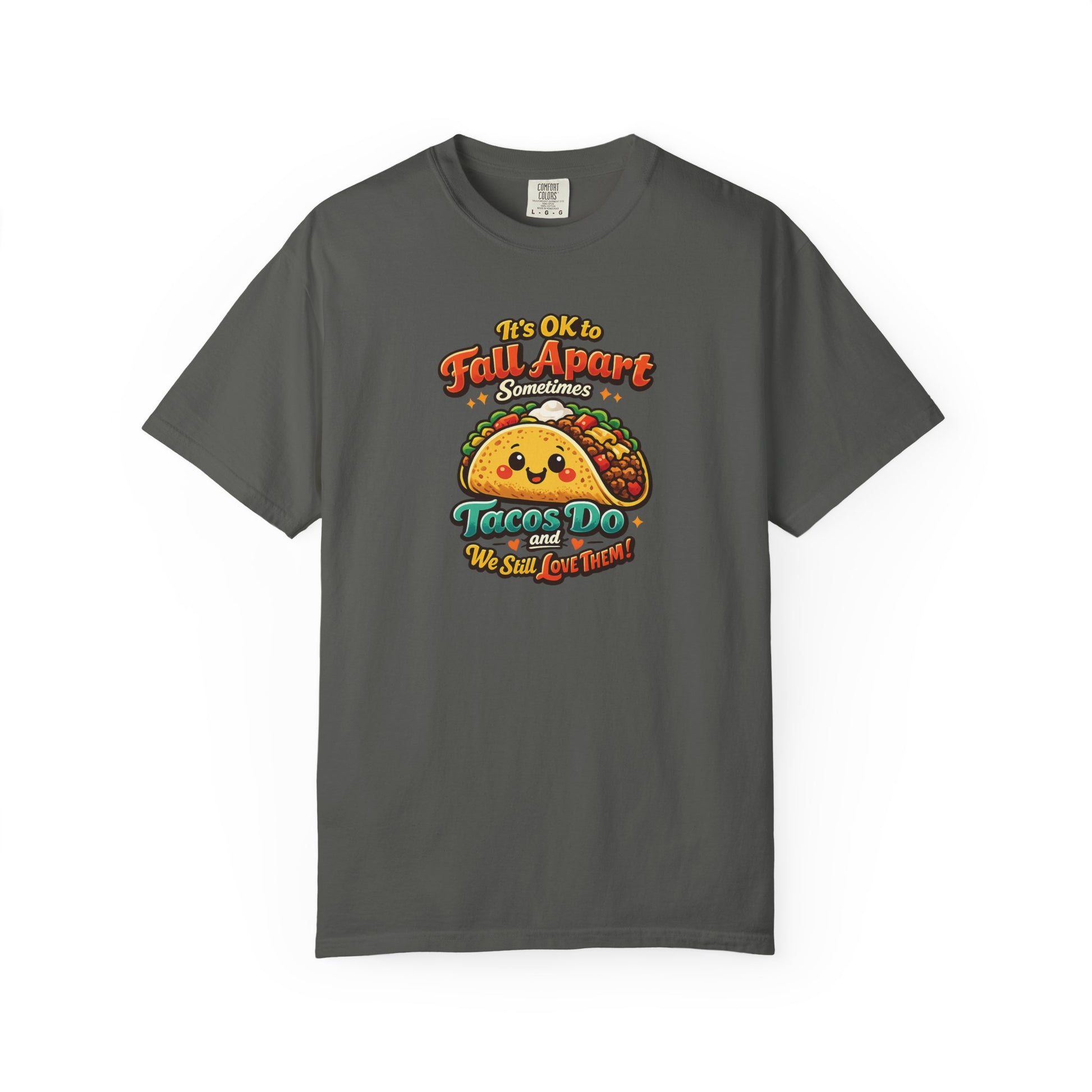 It's OK to Fall Apart" Funny Taco Shirt | Comfort Colors Mental Health Garment-Dyed Tee | Cute Taco Lover Gift Printify