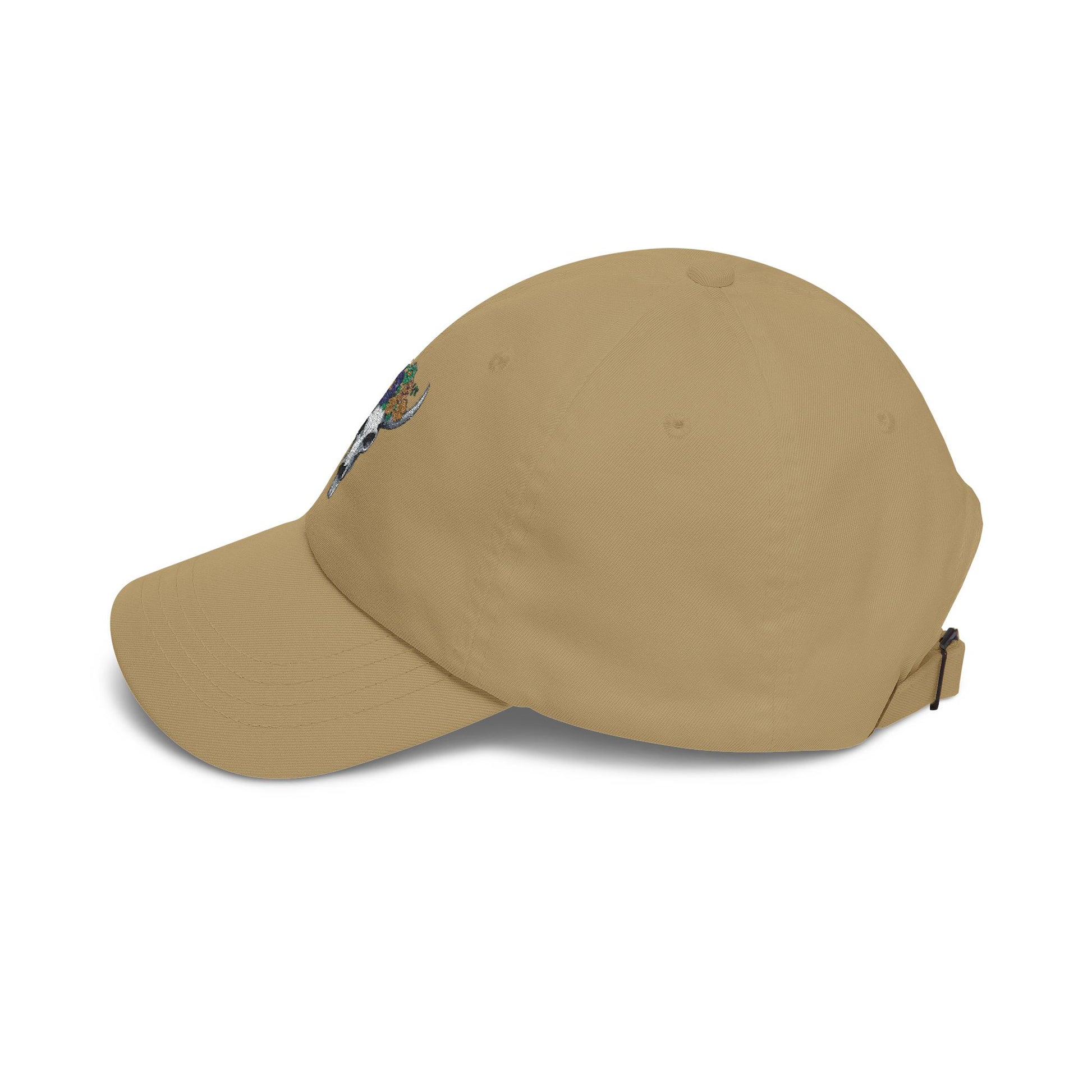 Floral Bull Skull Embroidered Dad Hat | Western Desert Boho Baseball Cap Printify