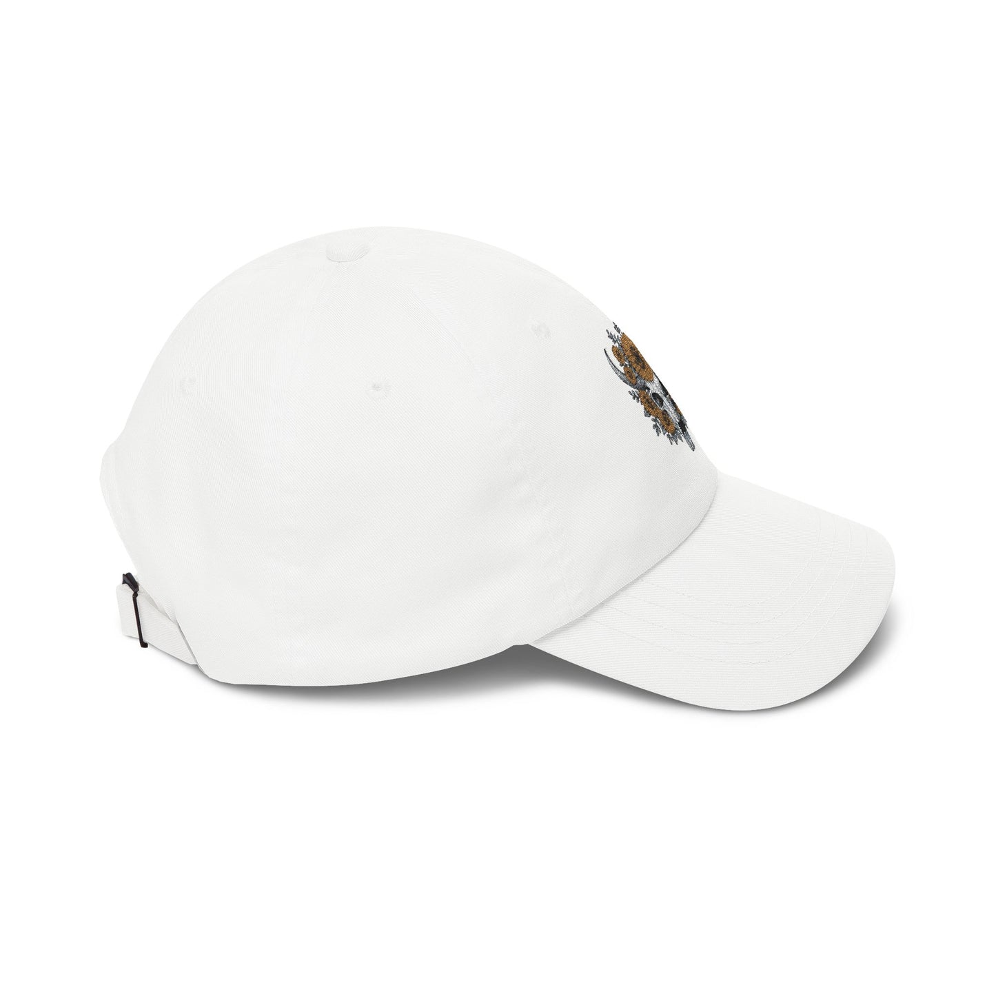 Sunflower Bull Skull Embroidered Dad Hat | Western Boho Floral Ca Printify