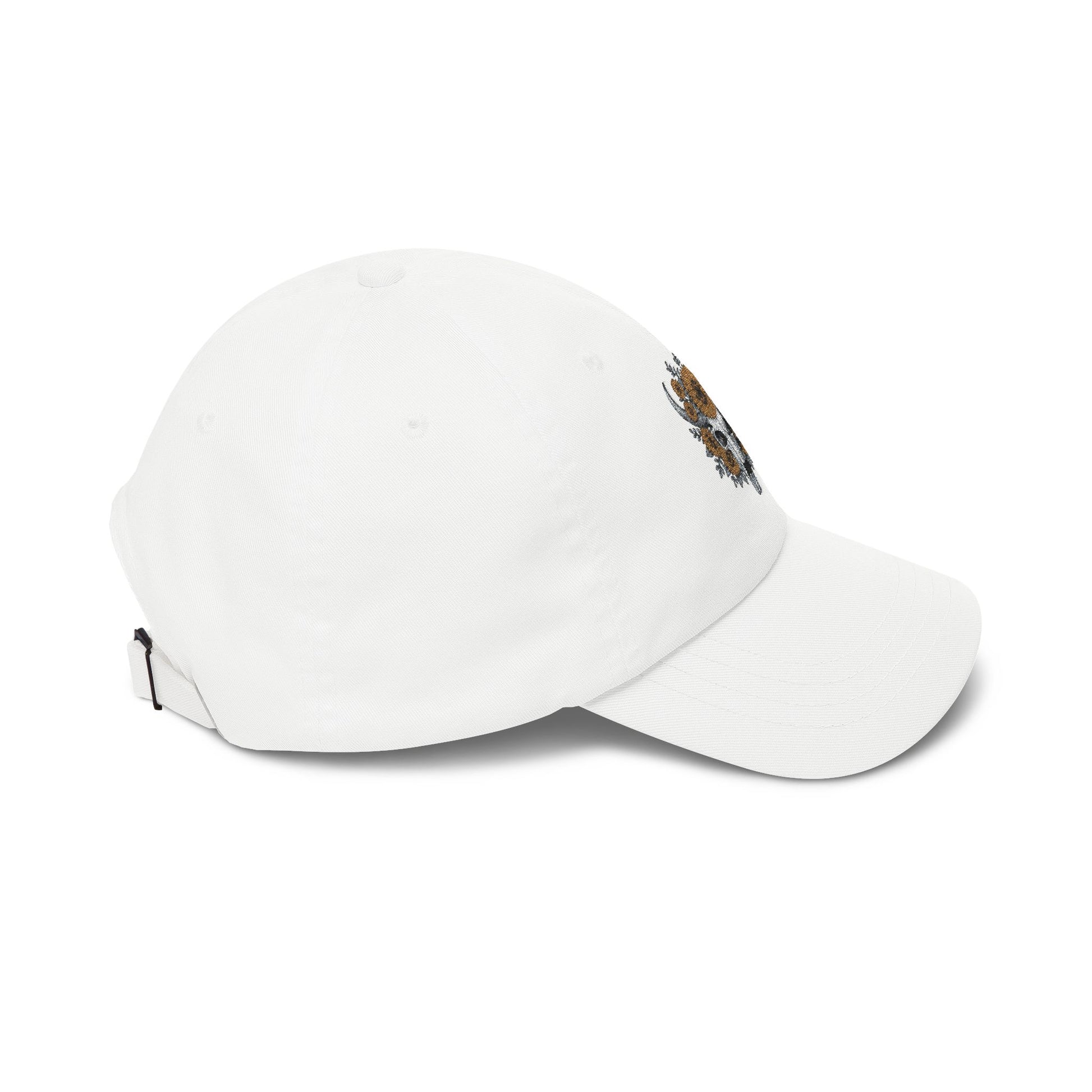 Sunflower Bull Skull Embroidered Dad Hat | Western Boho Floral Ca Printify