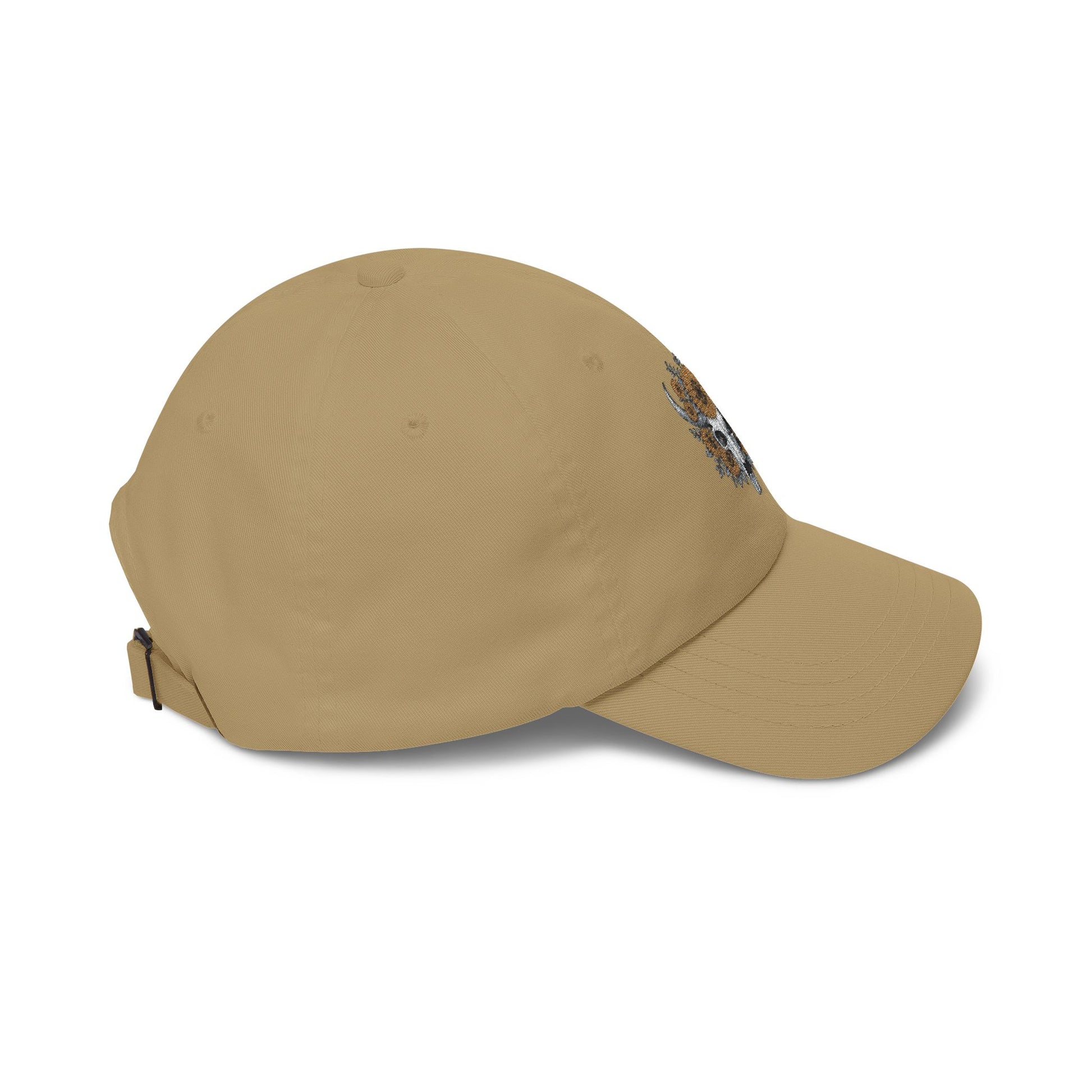 Sunflower Bull Skull Embroidered Dad Hat | Western Boho Floral Ca Printify