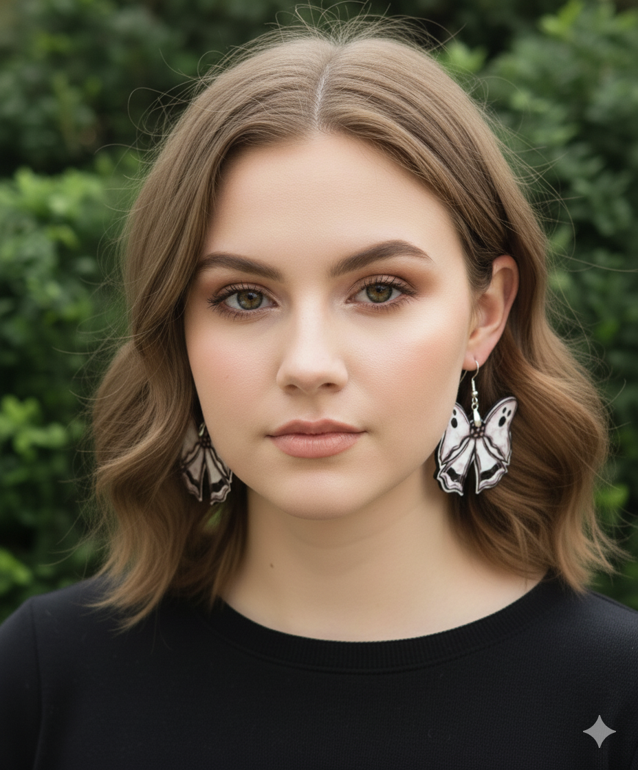 Handmade Ghost Bow Earrings | Cute Spooky Halloween Jewelry | Lightweight MDF Wood Yaizy Boutique