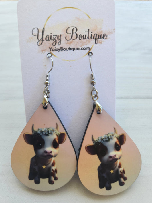 Baby Cow Handmade Earrings - Yaizy Boutique