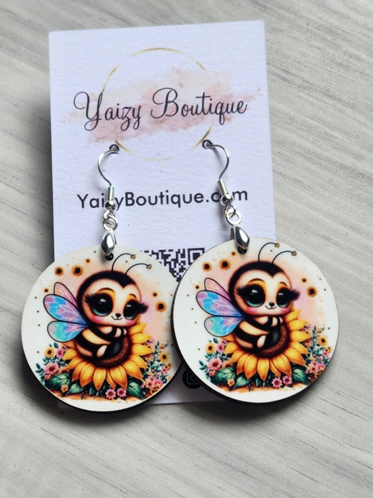 Bee and Sunflower Handmade Earrings - Yaizy Boutique