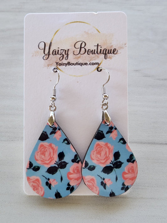 Blue Roses Earrings - Yaizy Boutique