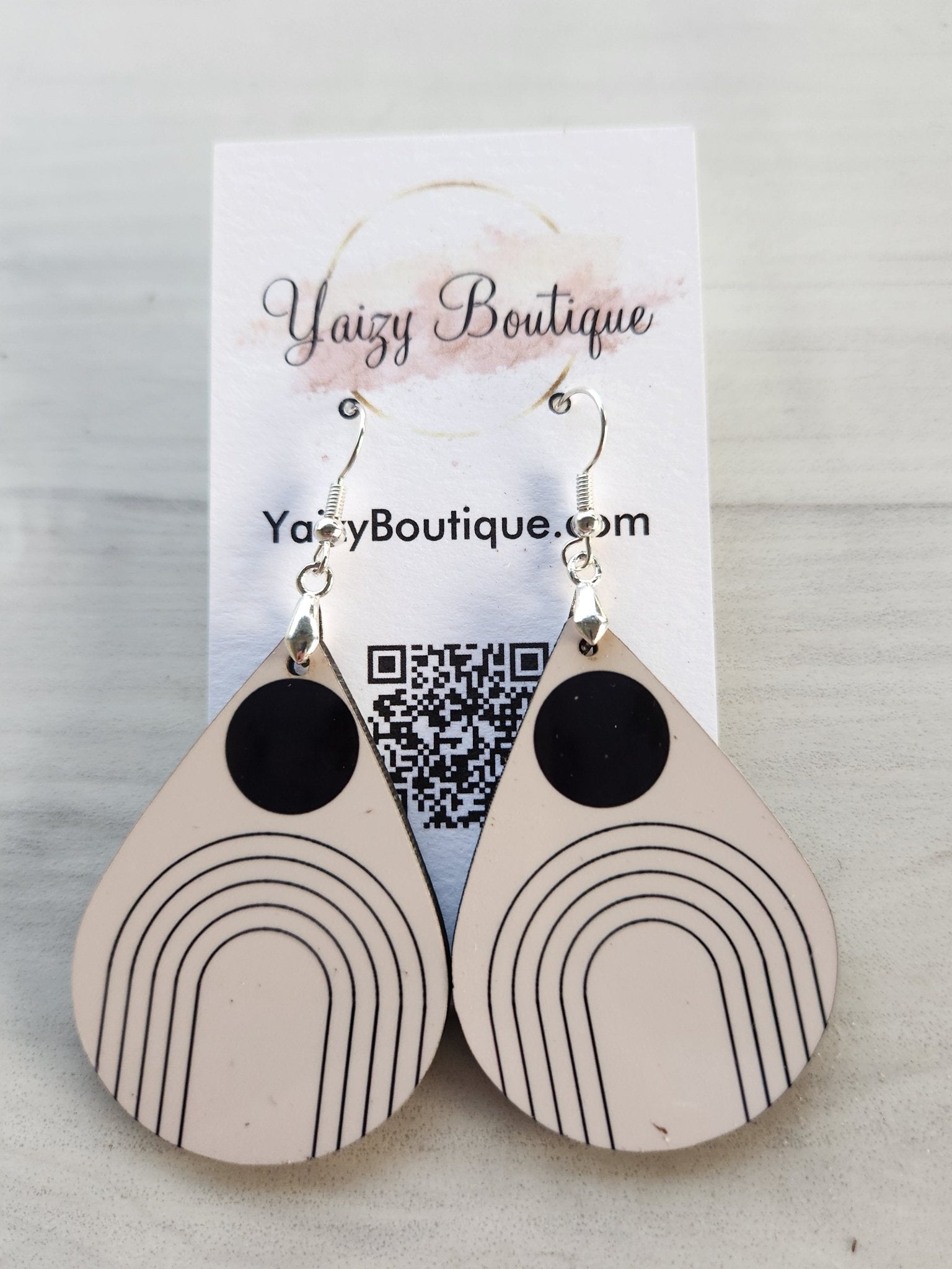 Boho Black sun and Rainbow, Handmade Earrings - Yaizy Boutique