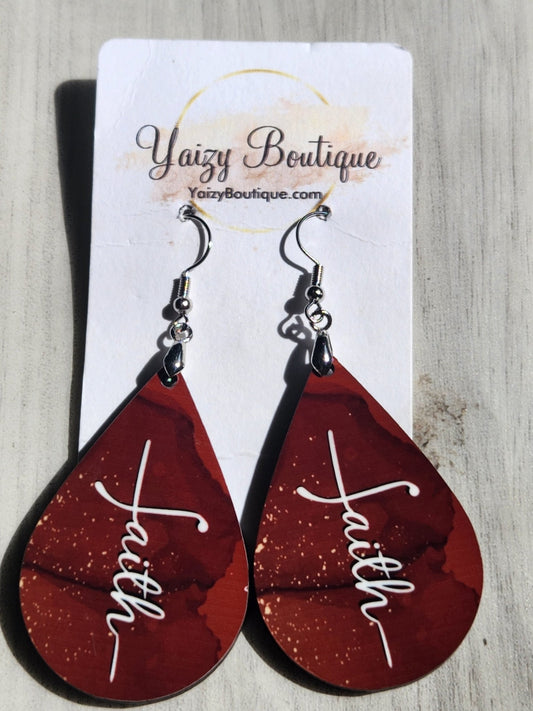 Burgundy Faith Earrings - Yaizy Boutique