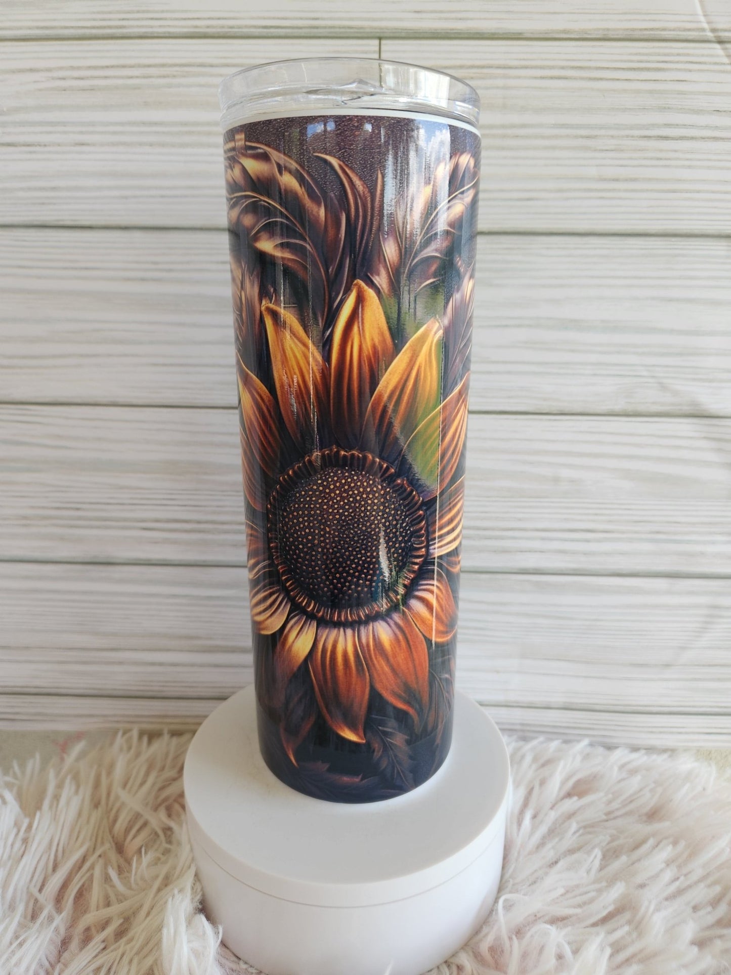 Copper Sunflower American flag style 20z tumbler - Yaizy Boutique