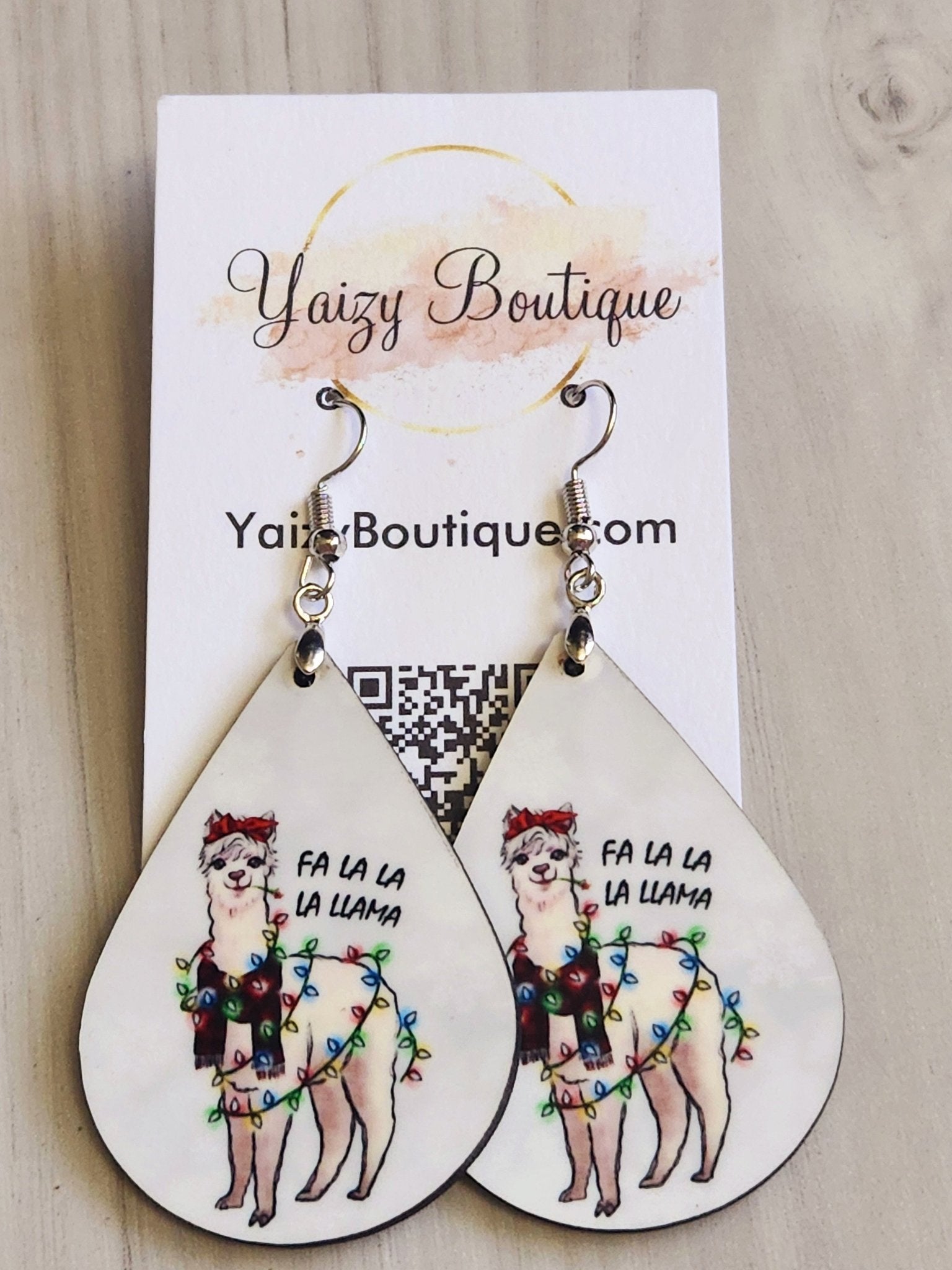 Fa la la lama Christmas Handmade Earrings - Yaizy Boutique