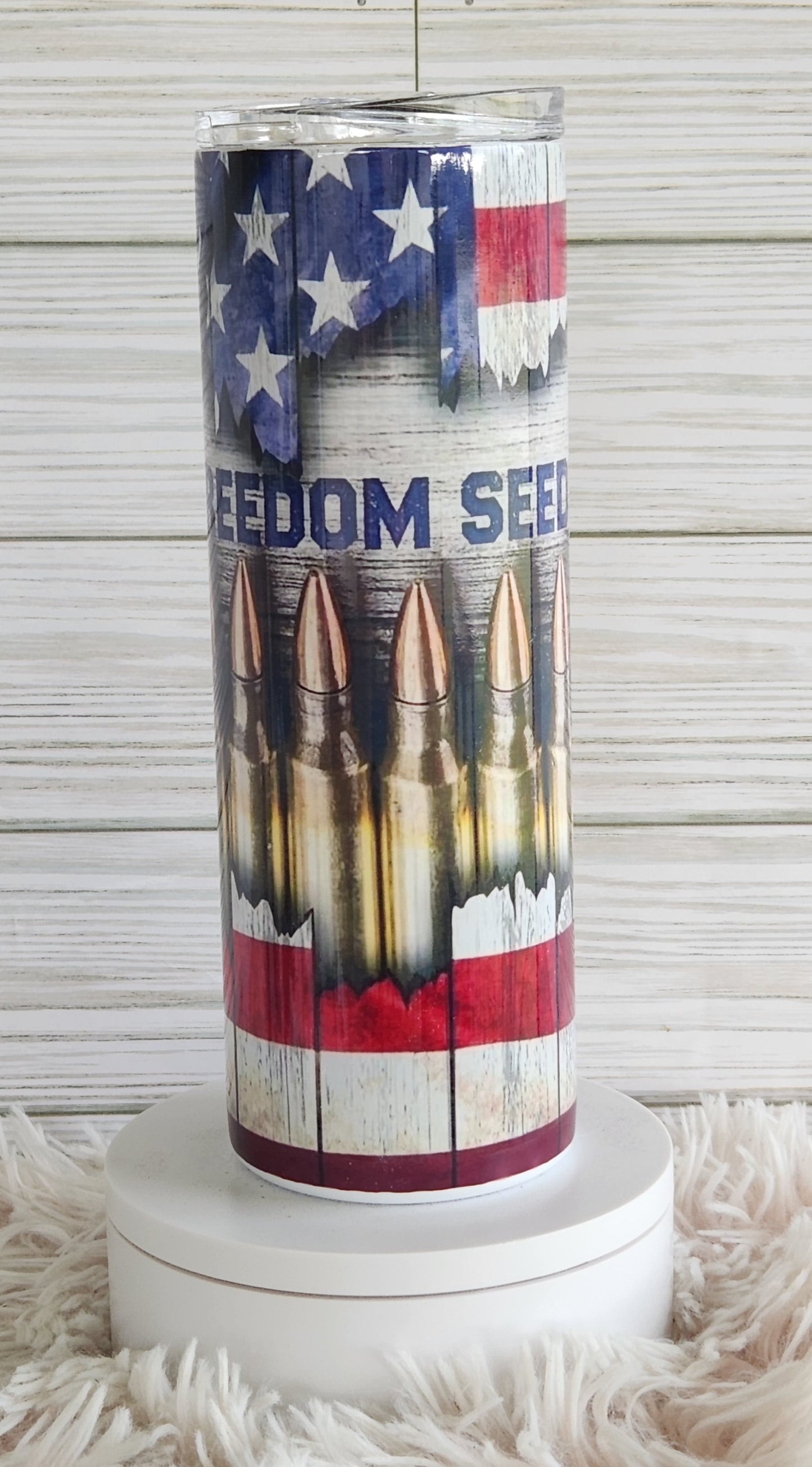 Freedom Seeds American Flag bullet Tumbler