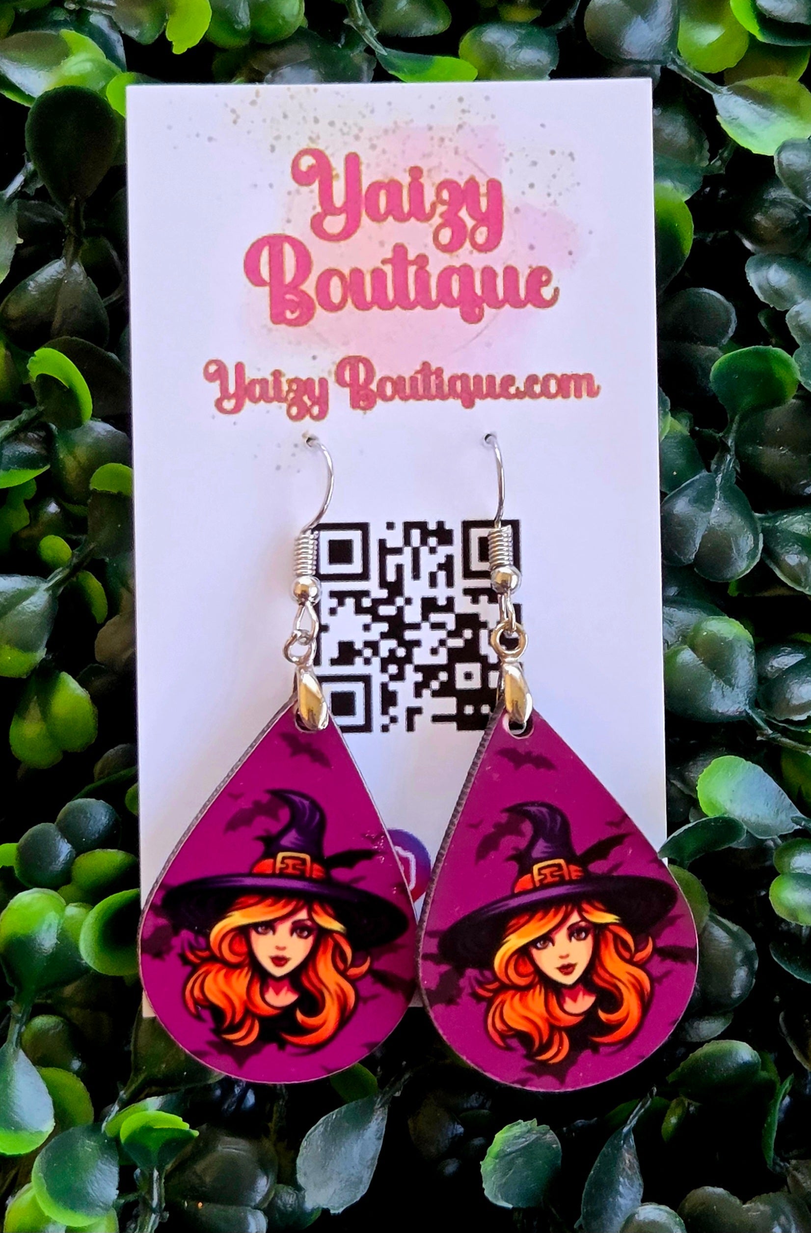 Witch Teardrop Halloween Earrings – Handmade Lightweight Jewelry Yaizy Boutique