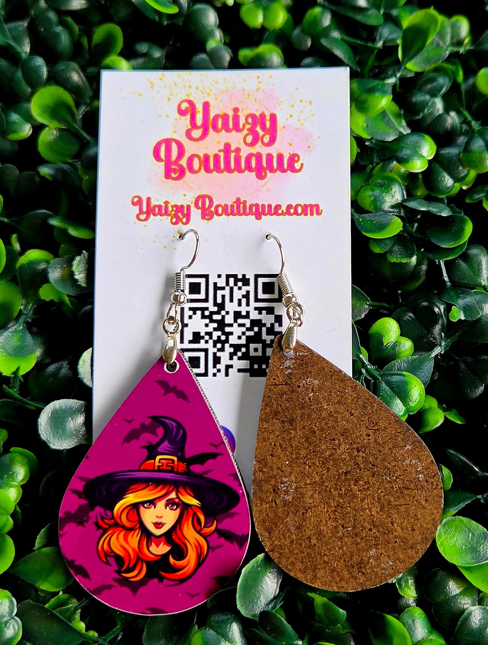 Witch Teardrop Halloween Earrings – Handmade Lightweight Jewelry Yaizy Boutique
