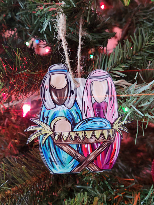 Handmade Nativity Ornament - Unique Christmas Decoration